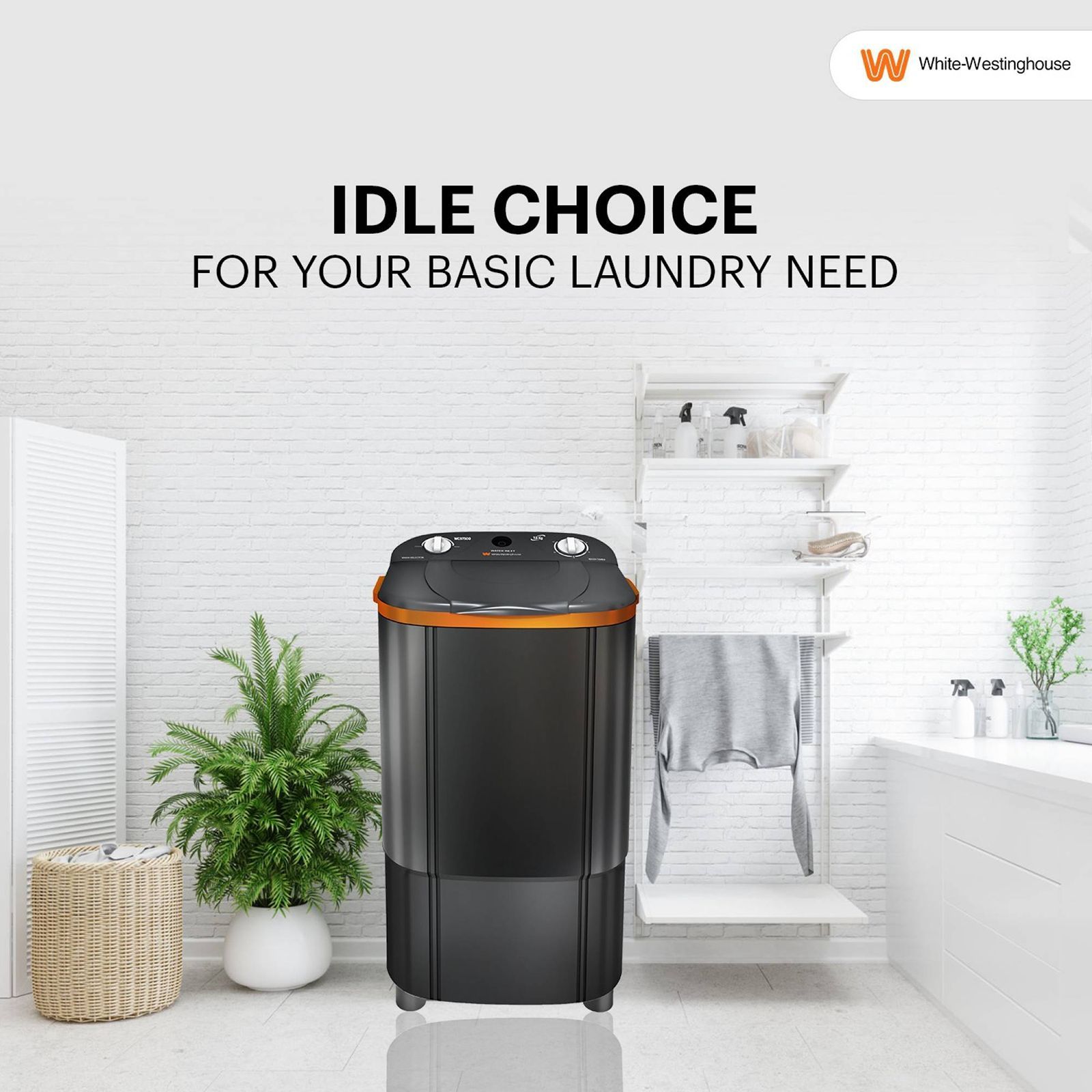 White Westinghouse 7.5 kg Semi Automatic Washer with Pulsator Washing Technique (WCS7500, Grey) White Westinghouse 7.5 kg Semi Automatic Washer with Pulsator Washing Technique (WCS7500, Grey)_15