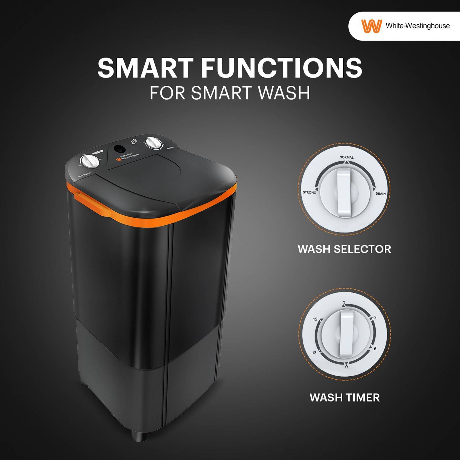 White Westinghouse 7.5 kg Semi Automatic Washer with Pulsator Washing Technique (WCS7500, Grey) White Westinghouse 7.5 kg Semi Automatic Washer with Pulsator Washing Technique (WCS7500, Grey)_18