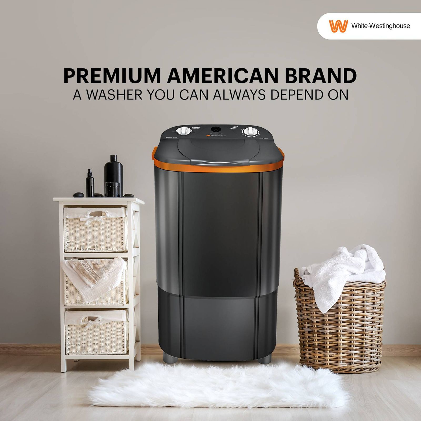 White Westinghouse 7.5 kg Semi Automatic Washer with Pulsator Washing Technique (WCS7500, Grey) White Westinghouse 7.5 kg Semi Automatic Washer with Pulsator Washing Technique (WCS7500, Grey)_19