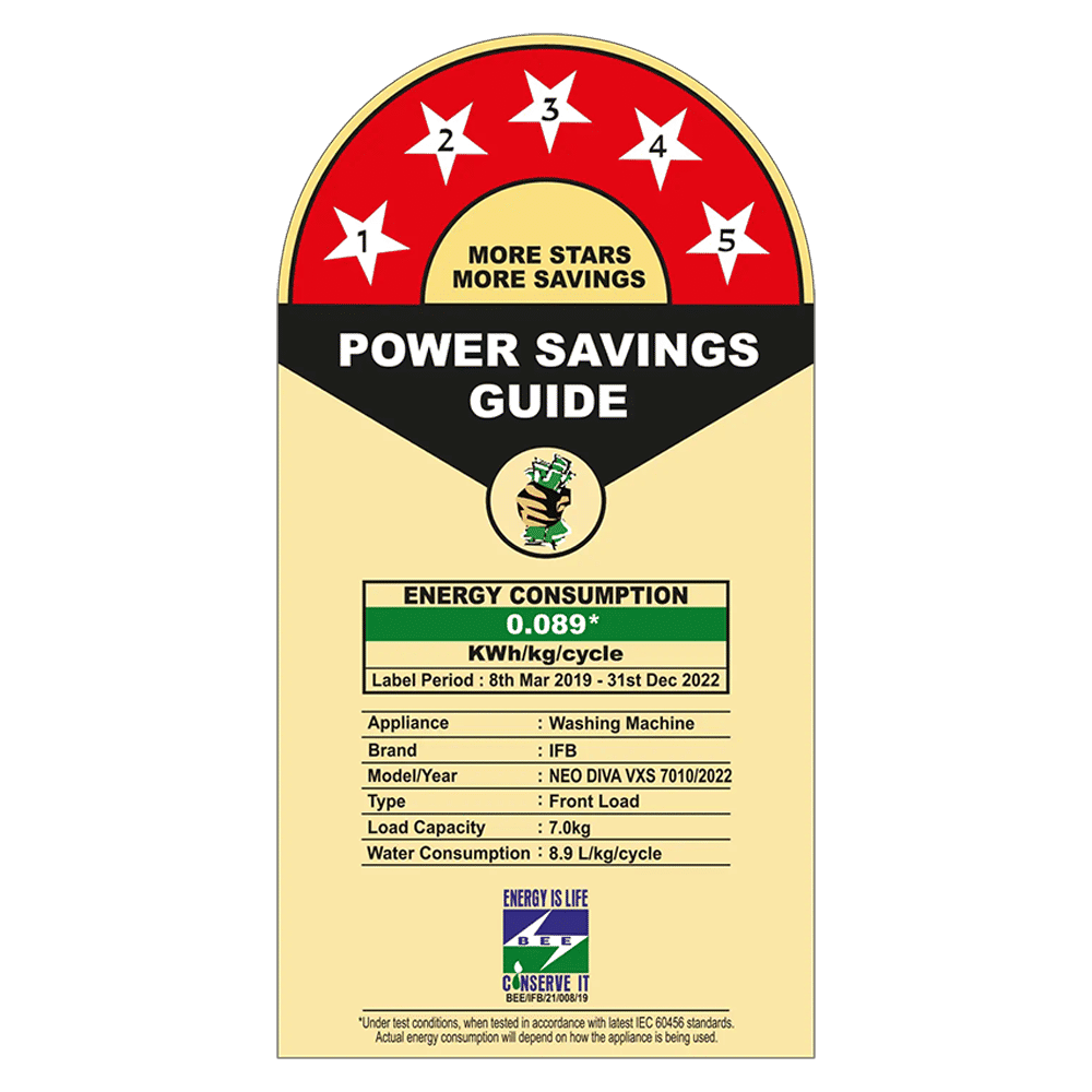 IFB 7 kg 5 Star Fully Automatic Front Load Washing Machine (Neo Diva VXS 7010, Crescent Moon Drum, White) IFB 7 kg 5 Star Fully Automatic Front Load Washing Machine (Neo Diva VXS 7010, Crescent Moon Drum, White)_6