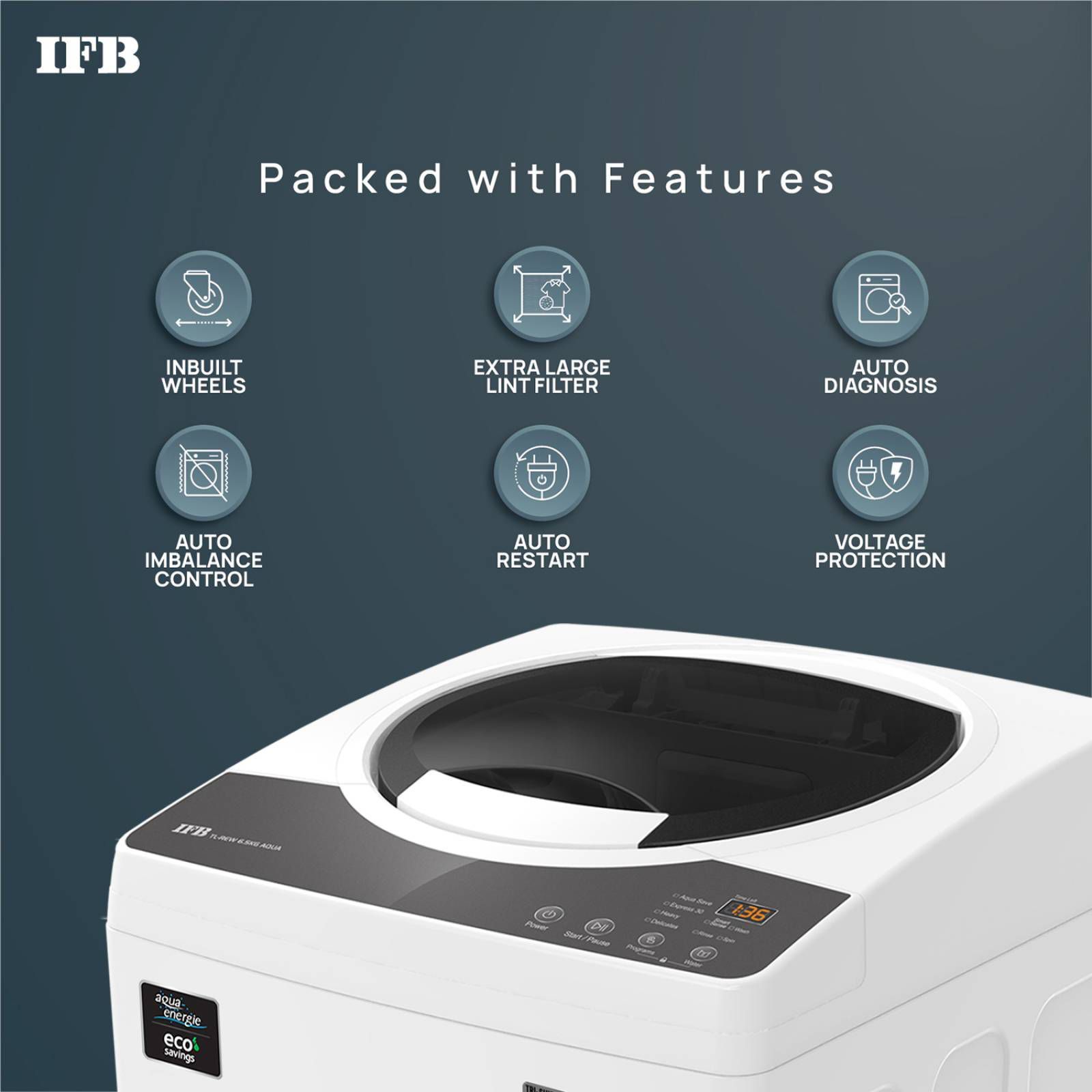 IFB 6.5 kg 5 Star Fully Automatic Top Load Washing Machine (Aqua, TLREW, AI Technology, White)_15