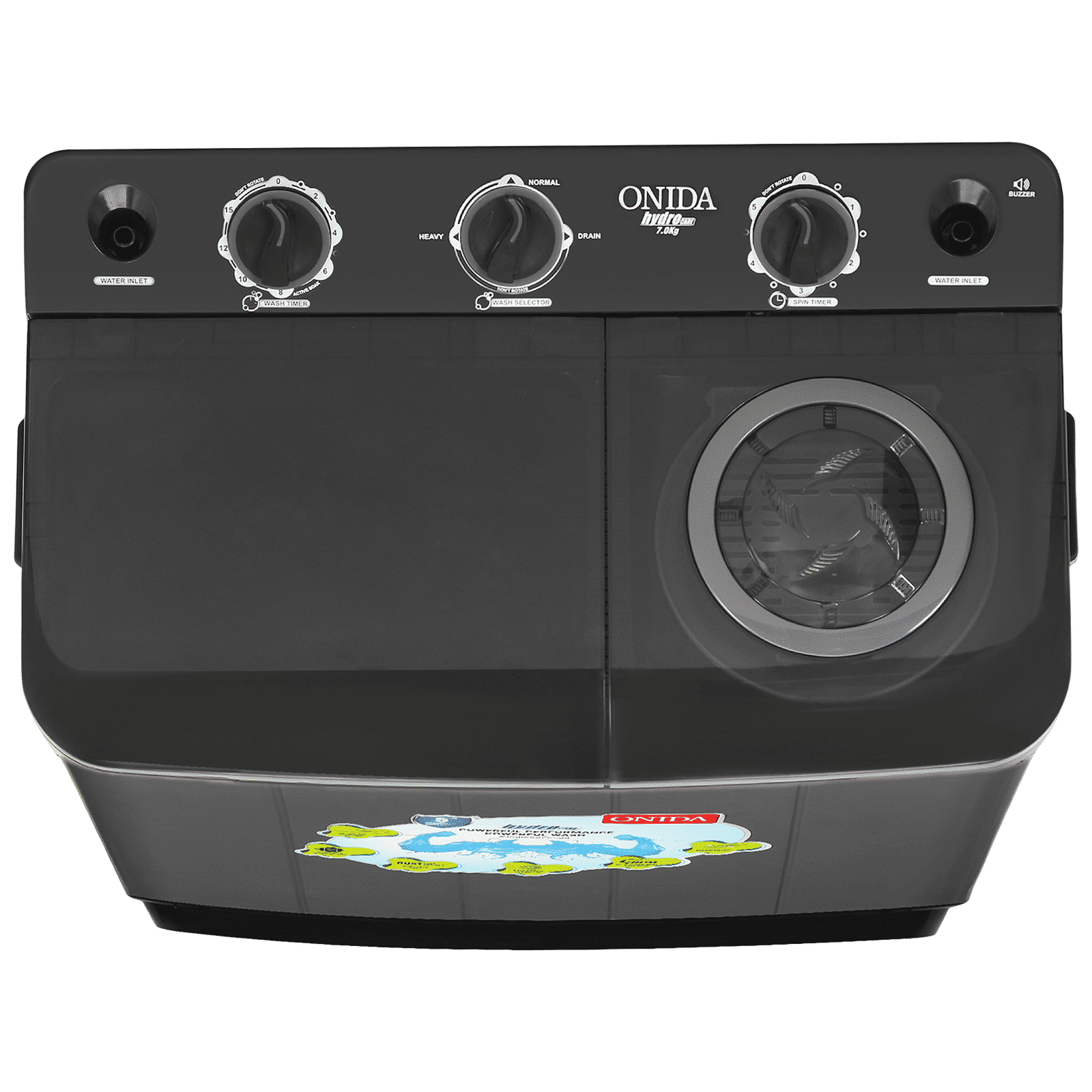 ONIDA 7 kg Semi-Automatic Top Load Washing Machine (S70GR, 5 Spin Storm Pulsator, Black & Grey)_4
