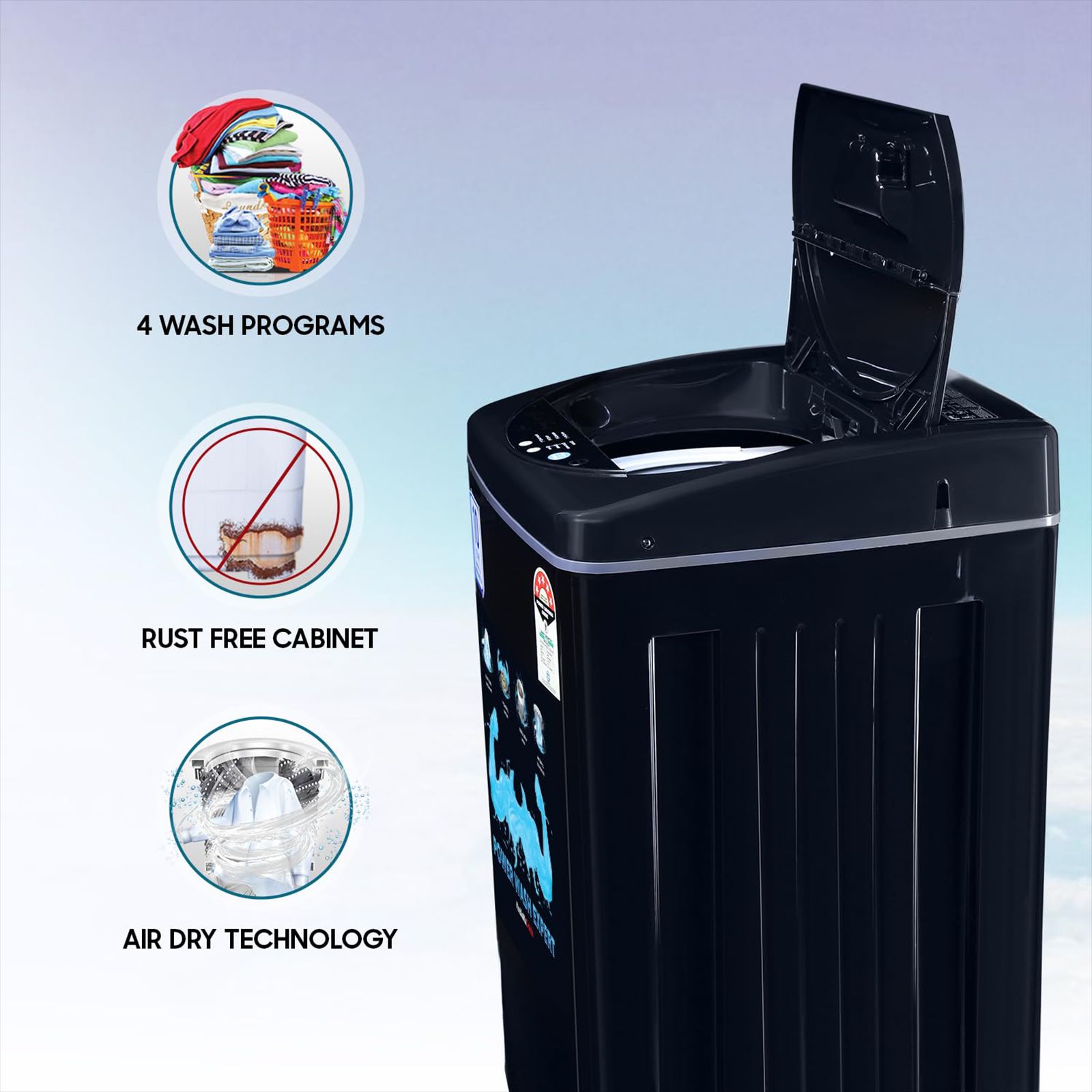 ONIDA 6.5 kg 5 Star Fully Automatic Top Load Washing Machine (T65CDN, Bubble Drum Technology, Black)_15