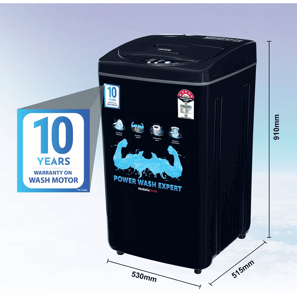 ONIDA 6.5 kg 5 Star Fully Automatic Top Load Washing Machine (T65CDN, Bubble Drum Technology, Black)_18