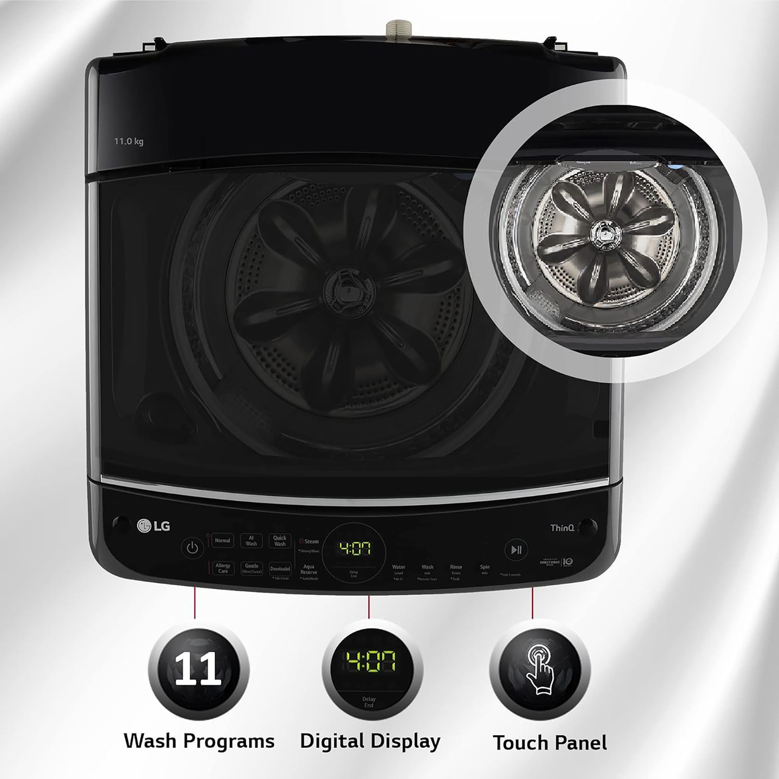 LG 11 kg 5 Star Inverter Fully Automatic Top Load Washing Machine (THD11SWM.ABMQEIL, AI Direct Drive, Middle Black)_14