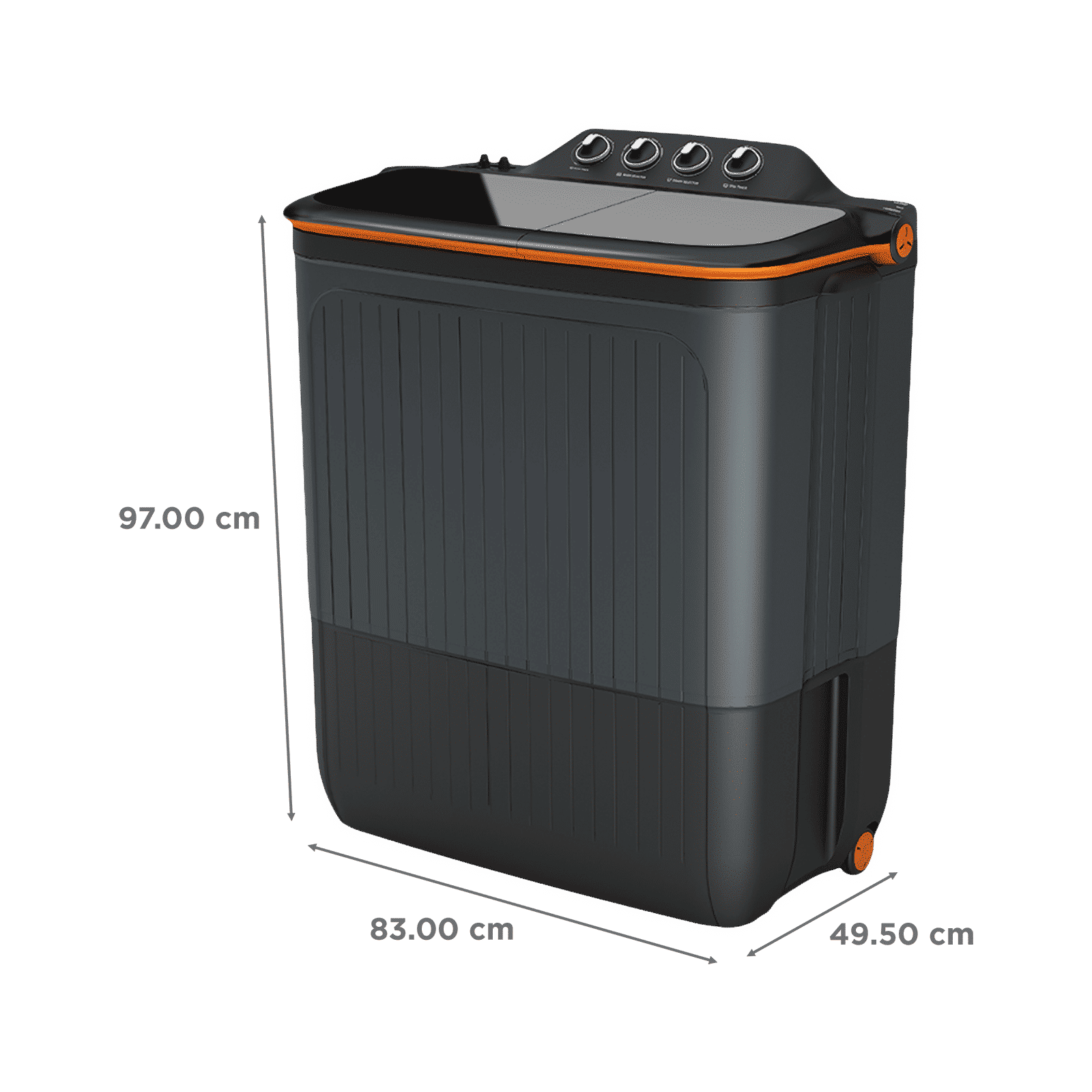 LLOYD 7.5 kg 5 Star Semi Automatic Washing Machine with 3 Wash Programs (GLWMS75CVGEL, Grey)_3