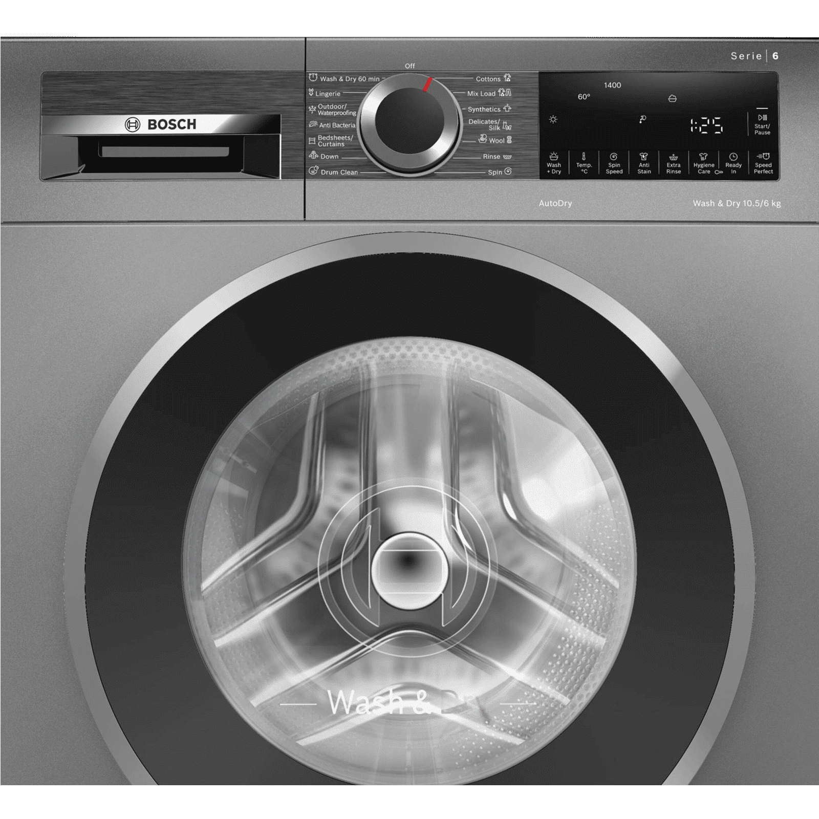 BOSCH 10.5/6 kg 5 Star Fully Automatic Front Load Washer Dryer(Series 6, WNA2E4U1IN, In-built Heater, Grey) BOSCH 10.5/6 kg 5 Star Fully Automatic Front Load Washer Dryer(Series 6, WNA2E4U1IN, In-built Heater, Grey)_13