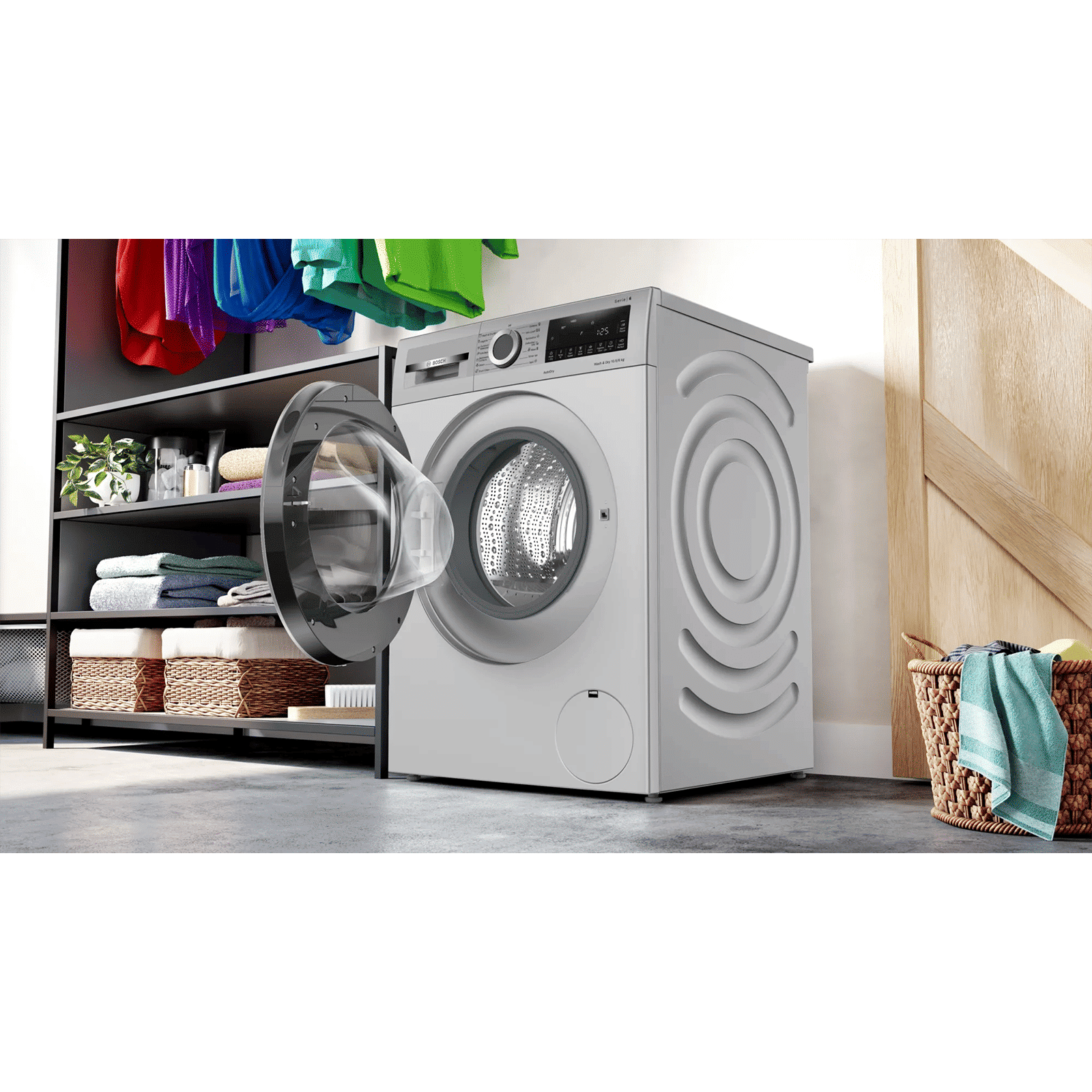 BOSCH 10.5/6 kg 5 Star Fully Automatic Front Load Washer Dryer(Series 6, WNA264U9IN, In-built Heater, Silver)_13