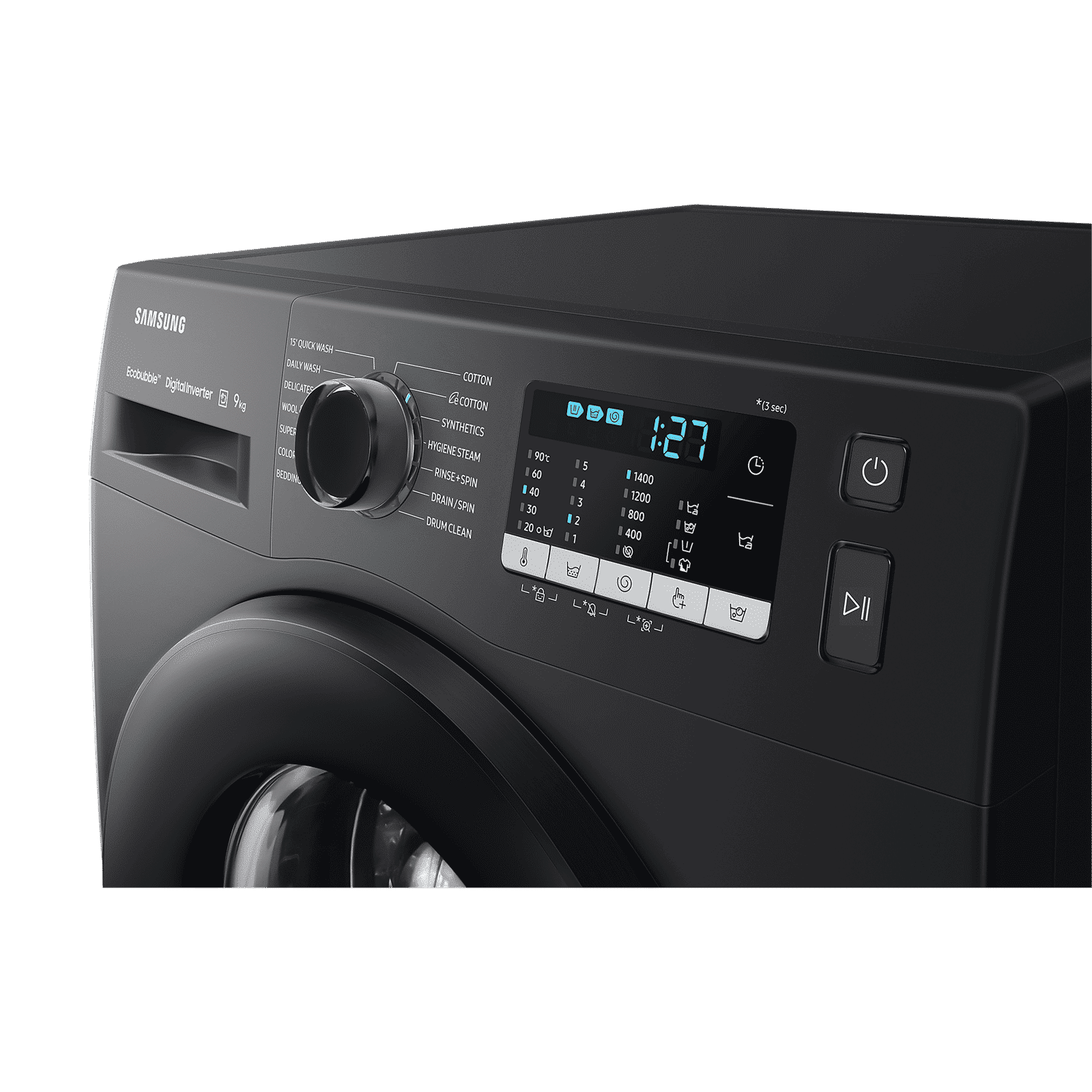 SAMSUNG 9 kg 5 Star Inverter Fully Automatic Front Load Washing Machine (WW90TA046AB1TL, Hygiene Steam, Diamond Drum, Black)_13