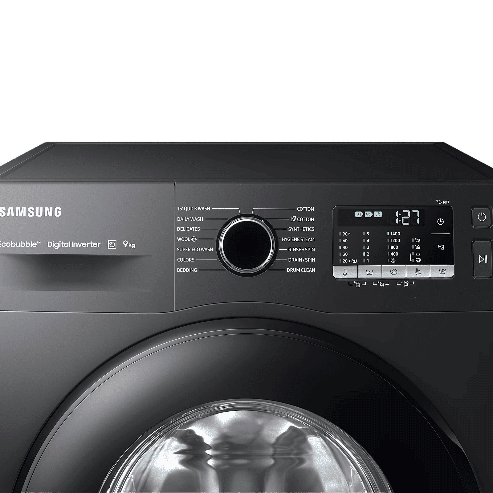 SAMSUNG 9 kg 5 Star Inverter Fully Automatic Front Load Washing Machine (WW90TA046AB1TL, Hygiene Steam, Diamond Drum, Black)_4