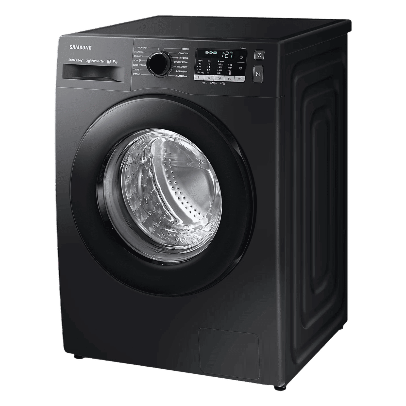 SAMSUNG 9 kg 5 Star Inverter Fully Automatic Front Load Washing Machine (WW90TA046AB1TL, Hygiene Steam, Diamond Drum, Black)_6