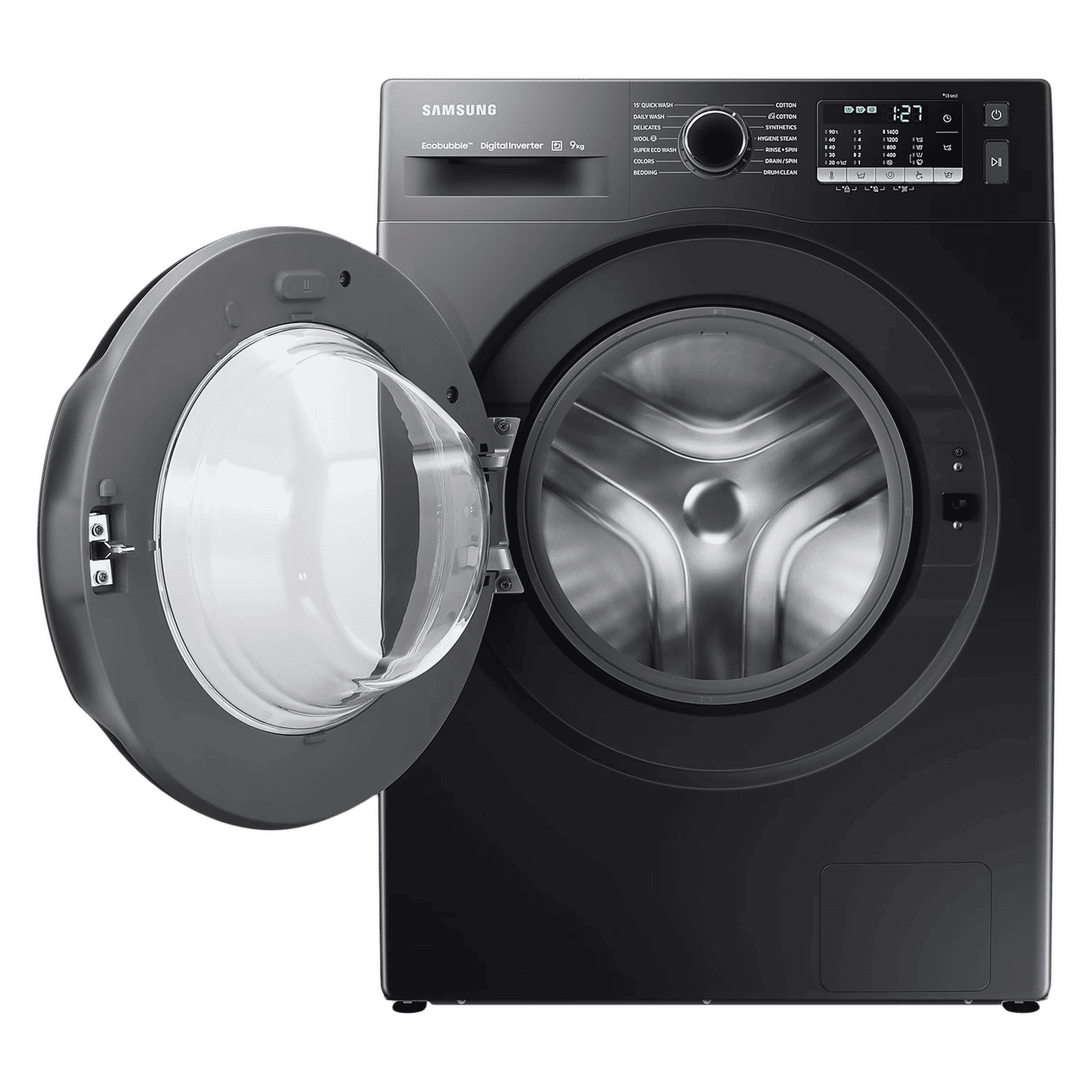 SAMSUNG 9 kg 5 Star Inverter Fully Automatic Front Load Washing Machine (WW90TA046AB1TL, Hygiene Steam, Diamond Drum, Black)_7