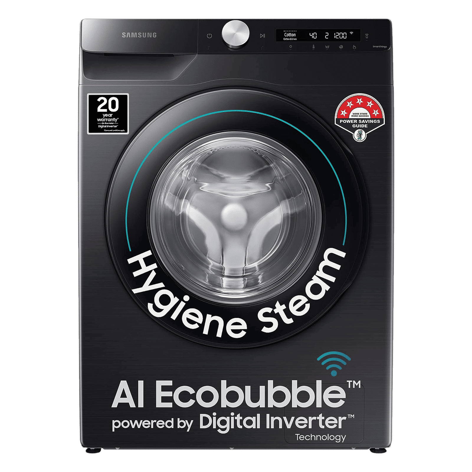 SAMSUNG 9 kg 5 Star Inverter Fully Automatic Front Load Washing Machine (WW90T504DAB1TL, Eco Bubble Technology, Black Caviar) SAMSUNG 9 kg 5 Star Inverter Fully Automatic Front Load Washing Machine (WW90T504DAB1TL, Eco Bubble Technology, Black Caviar)_1