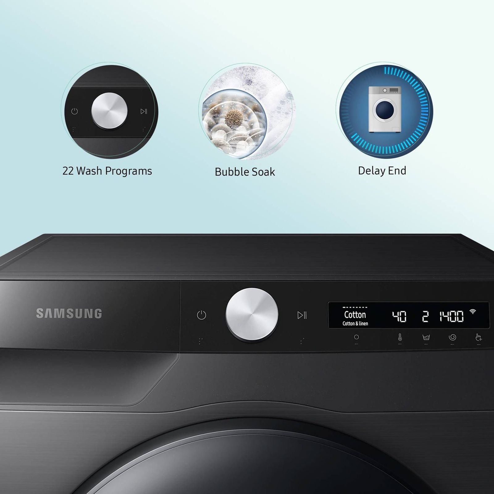 SAMSUNG 9 kg 5 Star Inverter Fully Automatic Front Load Washing Machine (WW90T504DAB1TL, Eco Bubble Technology, Black Caviar) SAMSUNG 9 kg 5 Star Inverter Fully Automatic Front Load Washing Machine (WW90T504DAB1TL, Eco Bubble Technology, Black Caviar)_14