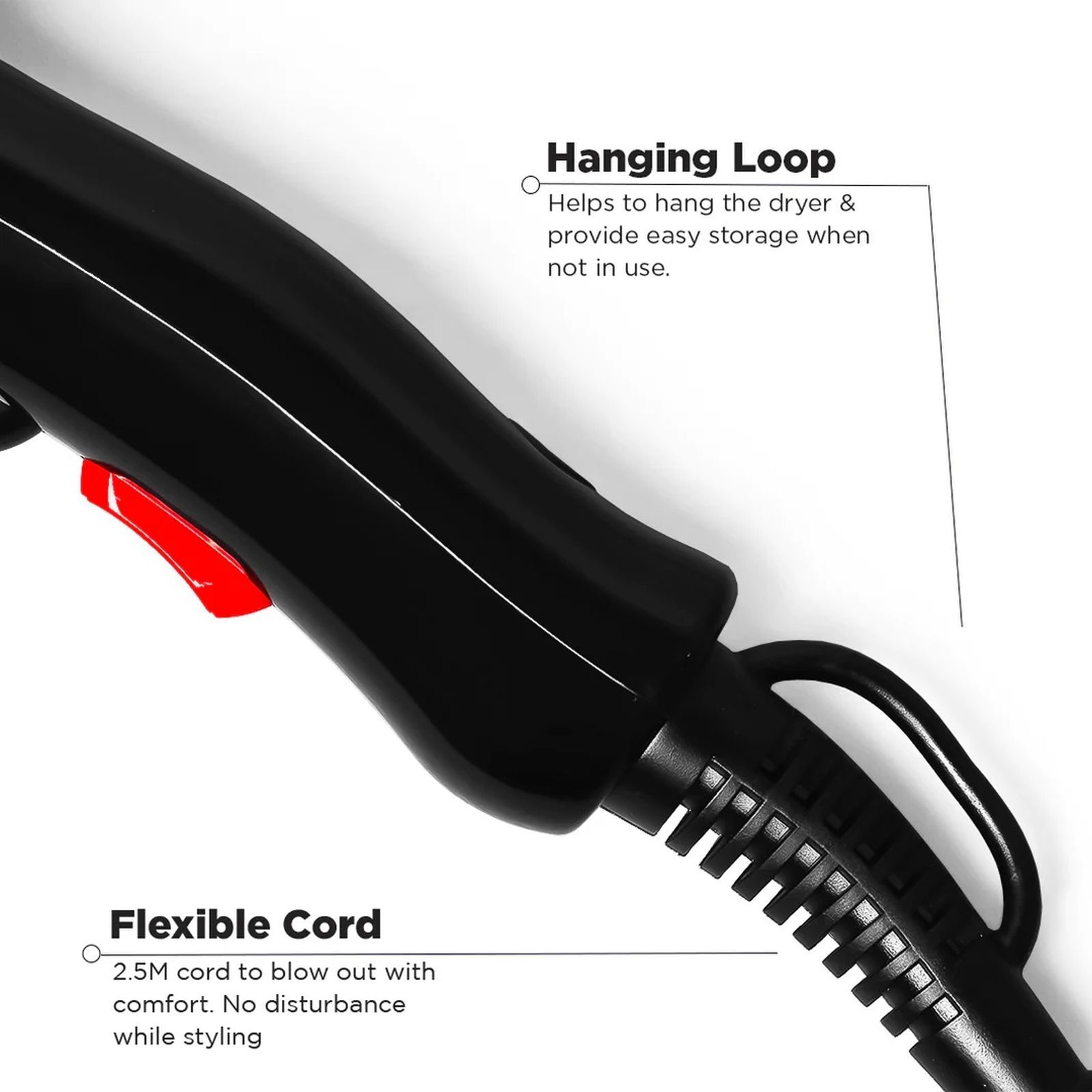 Ikonic Blaze Hair Dryer with 3 Heat Settings (Overheat Protection, Black)_7