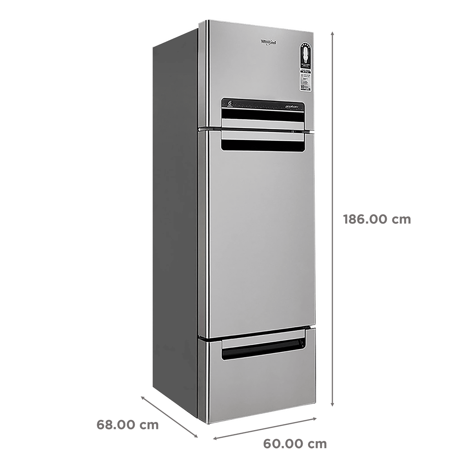 Whirlpool Protton 300 Litres Frost Free Triple Door Refrigerator with 6th Sense ActiveFresh Technology (20817, Alpha Steel)_3