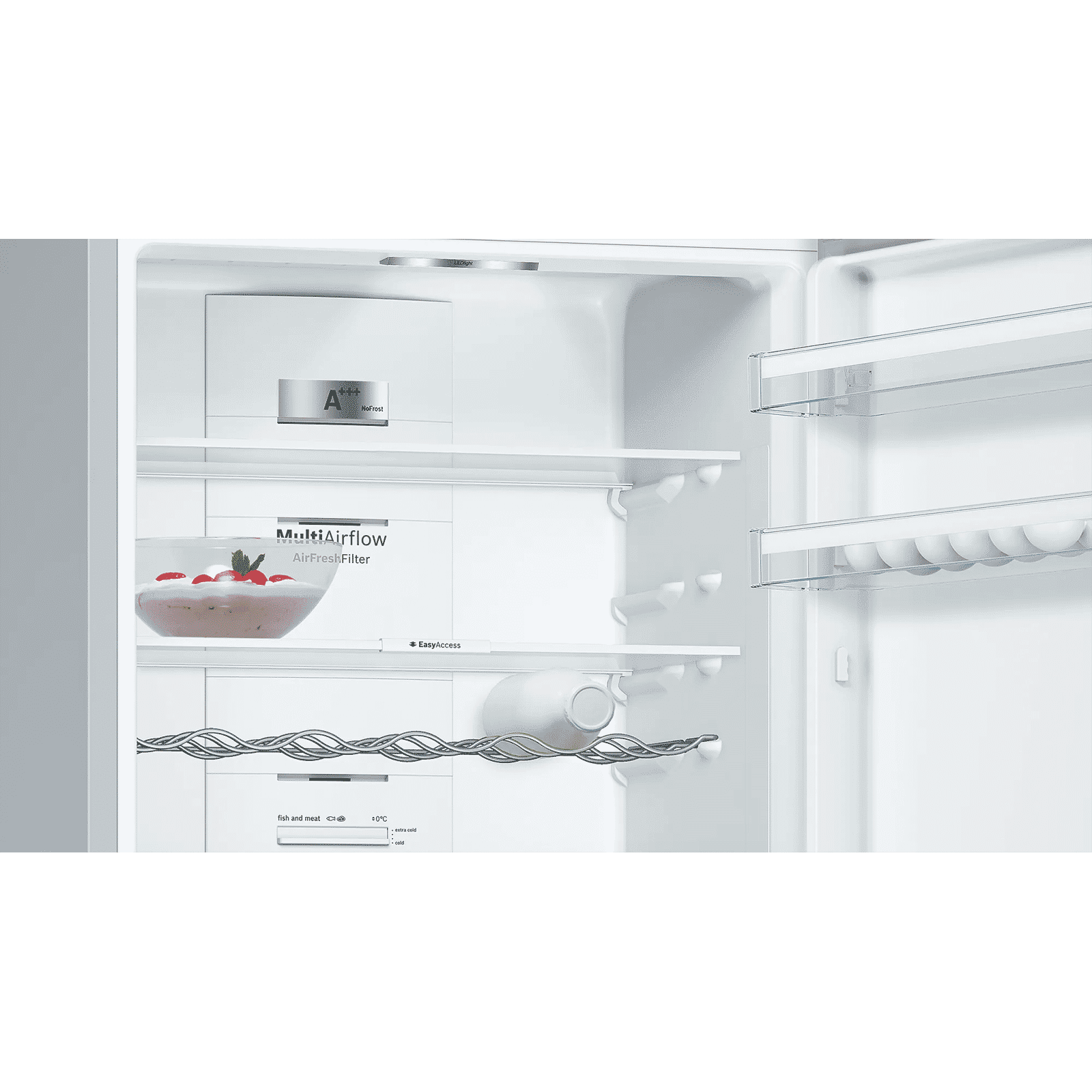 BOSCH Series 4 415 Litres 3 Star Frost Free Double Door Bottom Mount Refrigerator with Temperature Display (KGN46XL40I, Stainless steel look) BOSCH Series 4 415 Litres 3 Star Frost Free Double Door Bottom Mount Refrigerator with Temperature Display (KGN46XL40I, Stainless steel look)_9