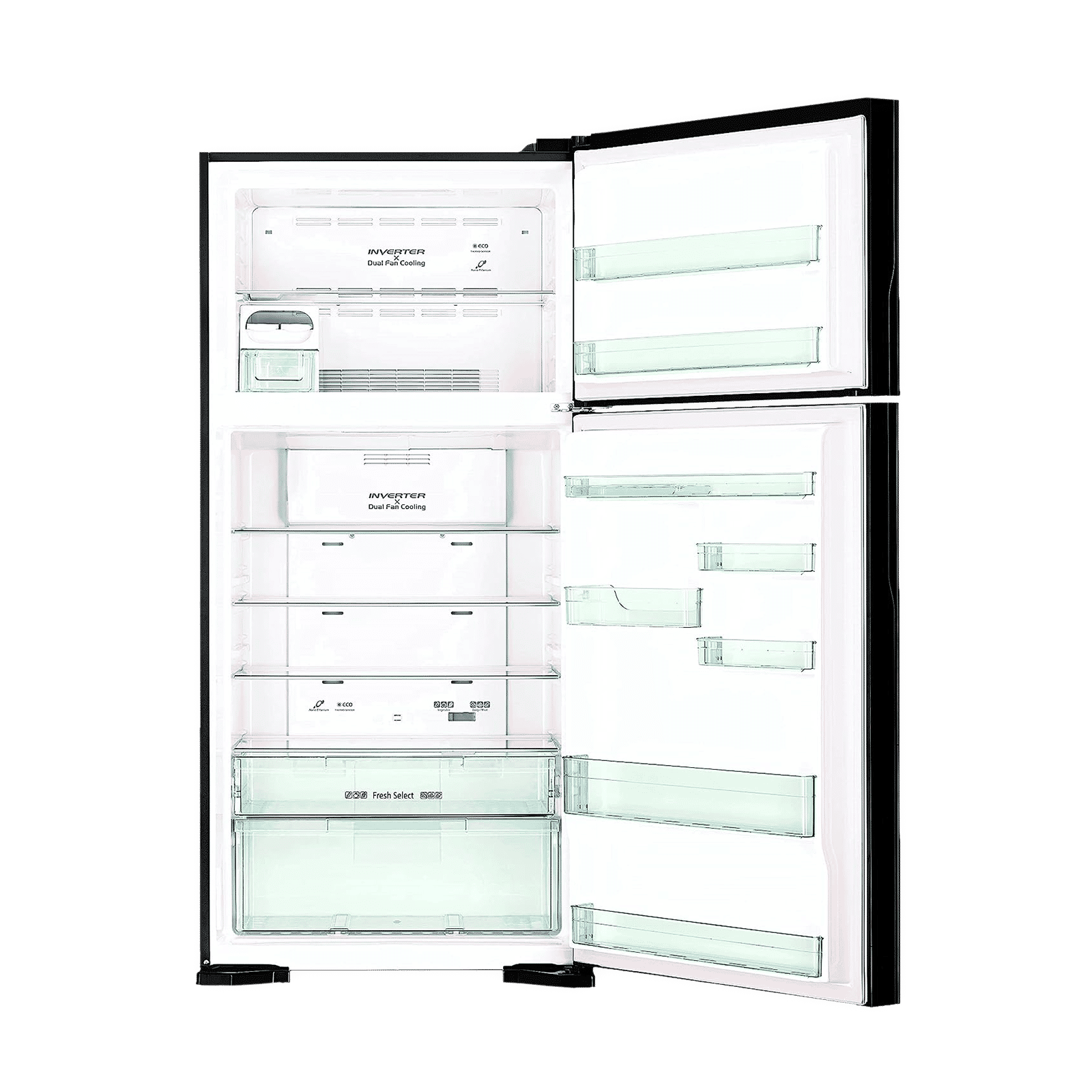 HITACHI Big2 Series 601 Litres 2 Star Frost Free Double Door Bottom Mount Refrigerator with Front Air Flow (R-VG660PND7, Grey) HITACHI Big2 Series 601 Litres 2 Star Frost Free Double Door Bottom Mount Refrigerator with Front Air Flow (R-VG660PND7, Grey)_4