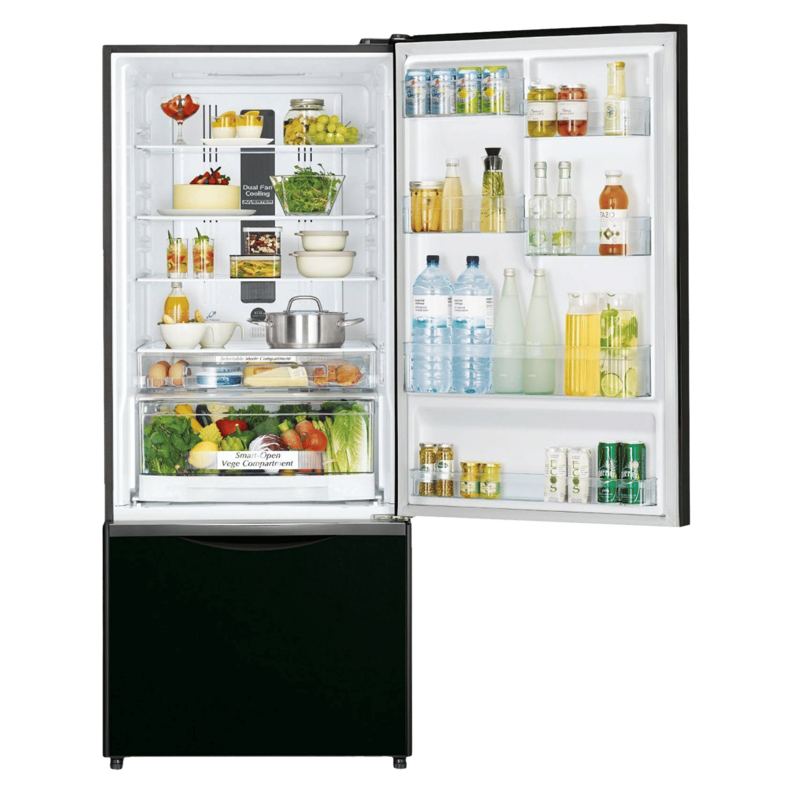 HITACHI 525 Litres 2 Star Frost Free Double Door Bottom Mount Refrigerator with Eco Thermo Sensor (R-B570PND7, Glass Black)_3