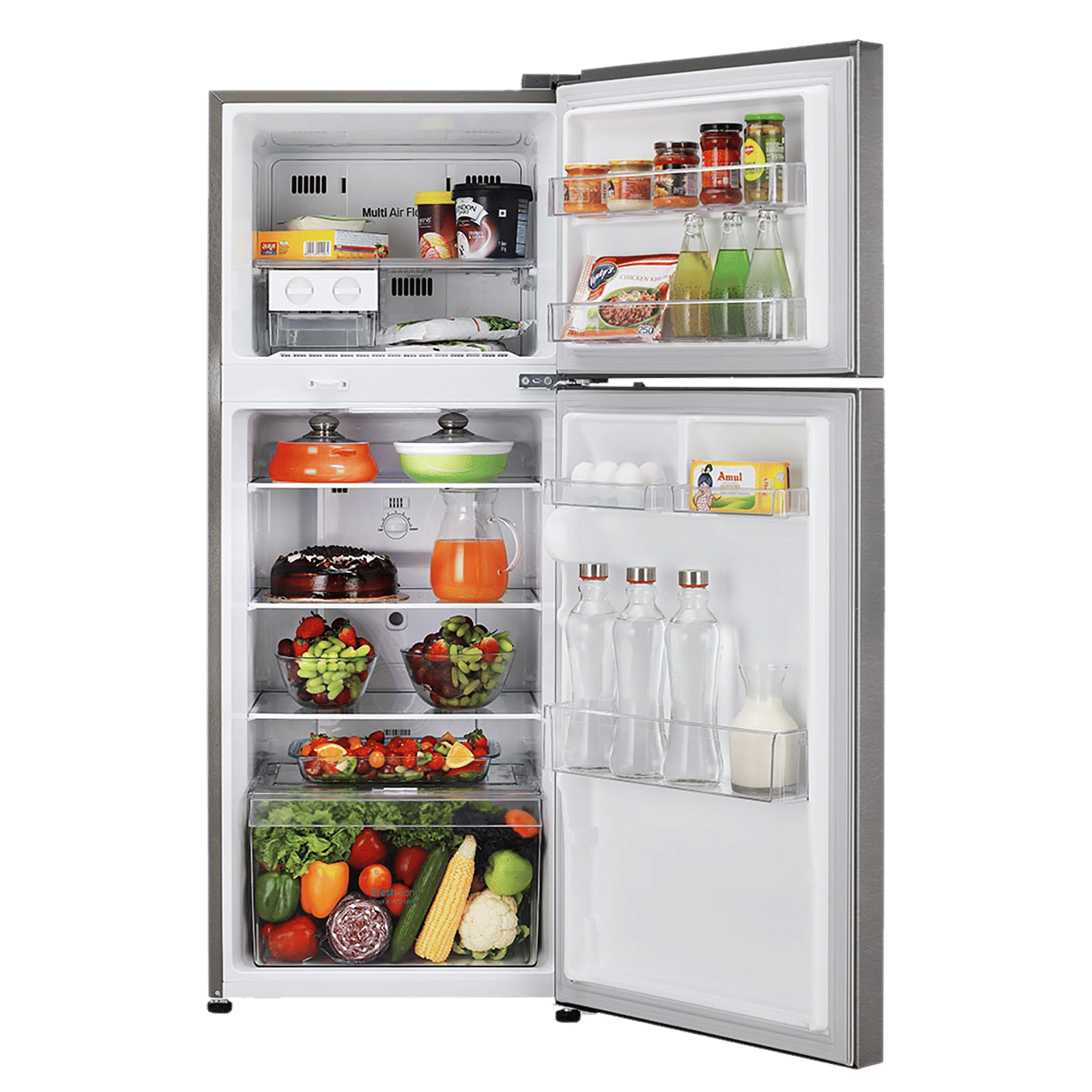 LG 242 Litres 2 Star Frost Free Double Door Refrigerator with Multi Air Flow (GL-N292DDSY, Dazzle Steel)_5