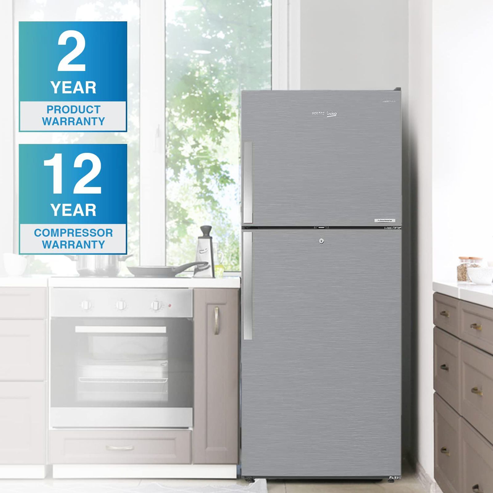 VOLTAS beko 432 Litres 2 Star Frost Free Double Door Refrigerator with Neo Frost Dual Cooling (RFF463IF, Silver) VOLTAS beko 432 Litres 2 Star Frost Free Double Door Refrigerator with Neo Frost Dual Cooling (RFF463IF, Silver)_7