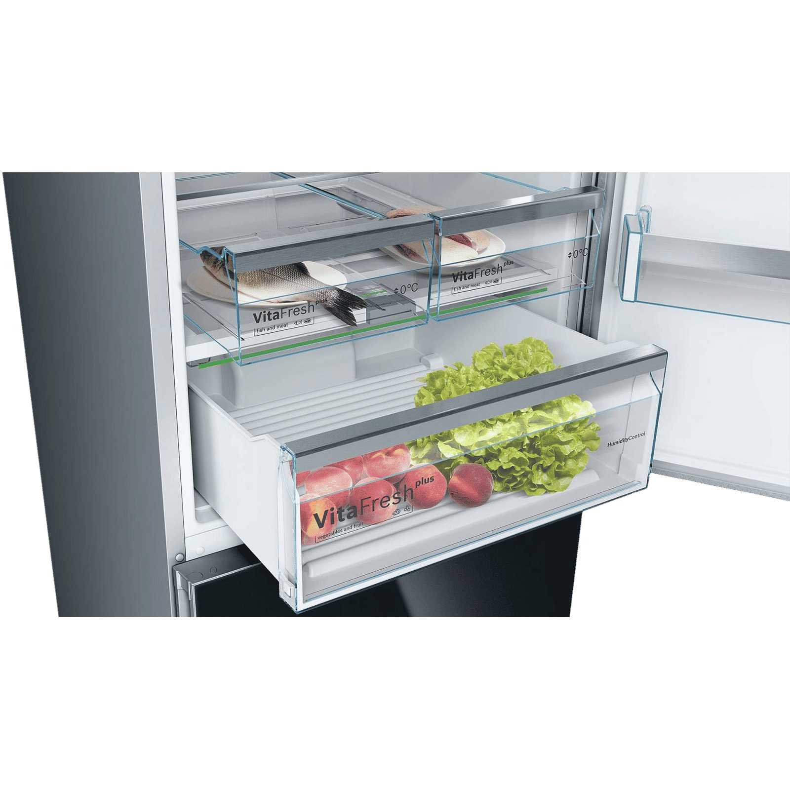 BOSCH Serie 6 559 Litres 2 Star Frost Free Double Door Bottom Mount Refrigerator with Temperature Display (KGN56LB41I, Black) BOSCH Serie 6 559 Litres 2 Star Frost Free Double Door Bottom Mount Refrigerator with Temperature Display (KGN56LB41I, Black)_7