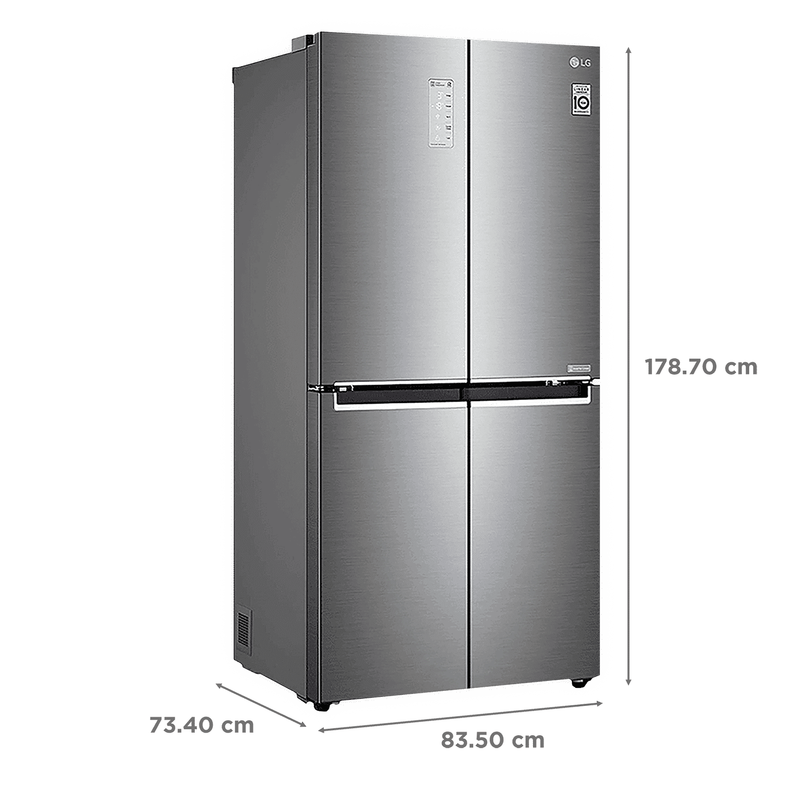 LG 594 Litres Frost Free Side by Side Door Smart Wi-Fi Enabled Refrigerator with Door Cooling Plus Technology (GC-B22FTLPL.APZQEB, Platinum Silver III)_3