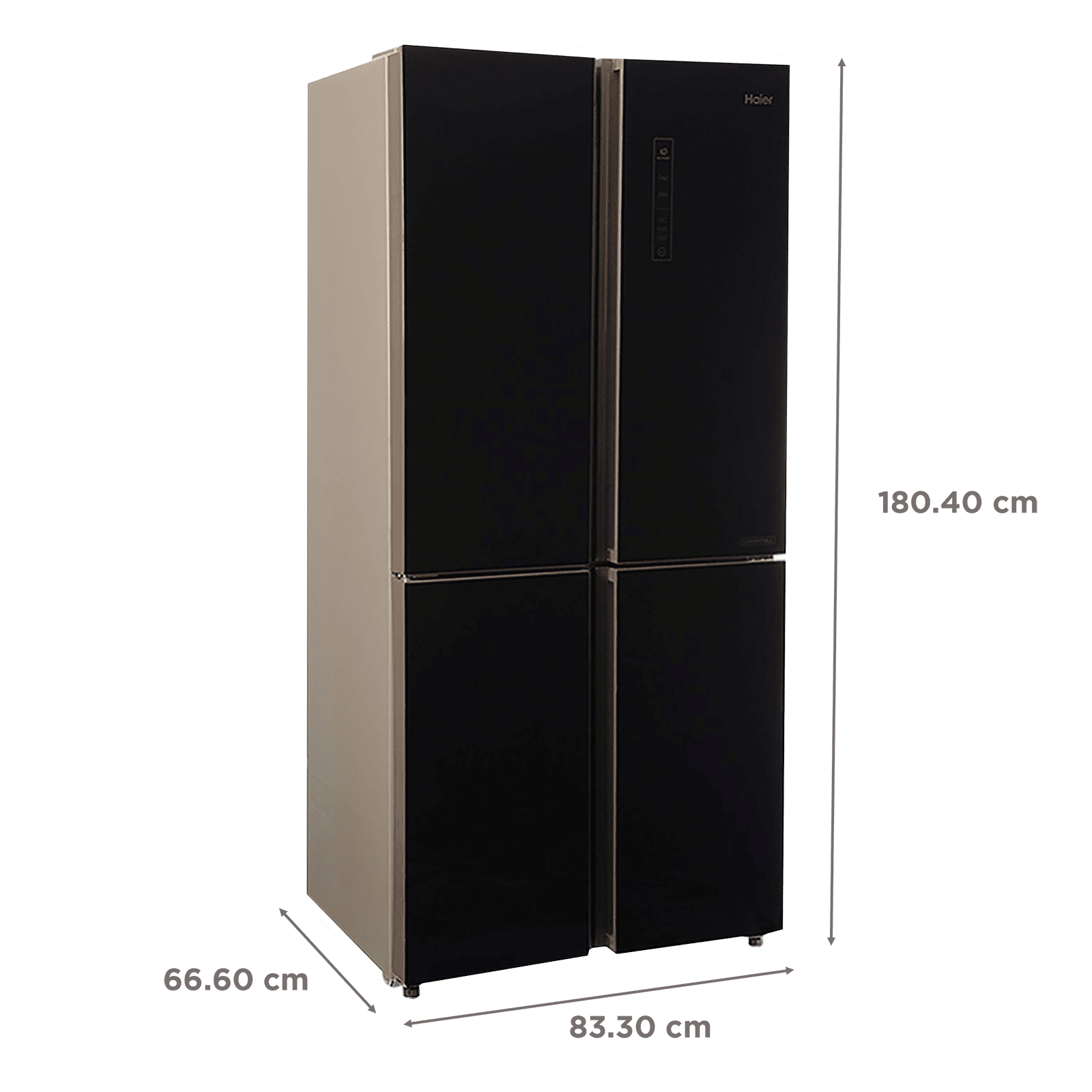 Haier 531 Litres A+ Frost Free French Door Refrigerator with Deo Fresh Technology (HRB-550KG, Black Glass)_3