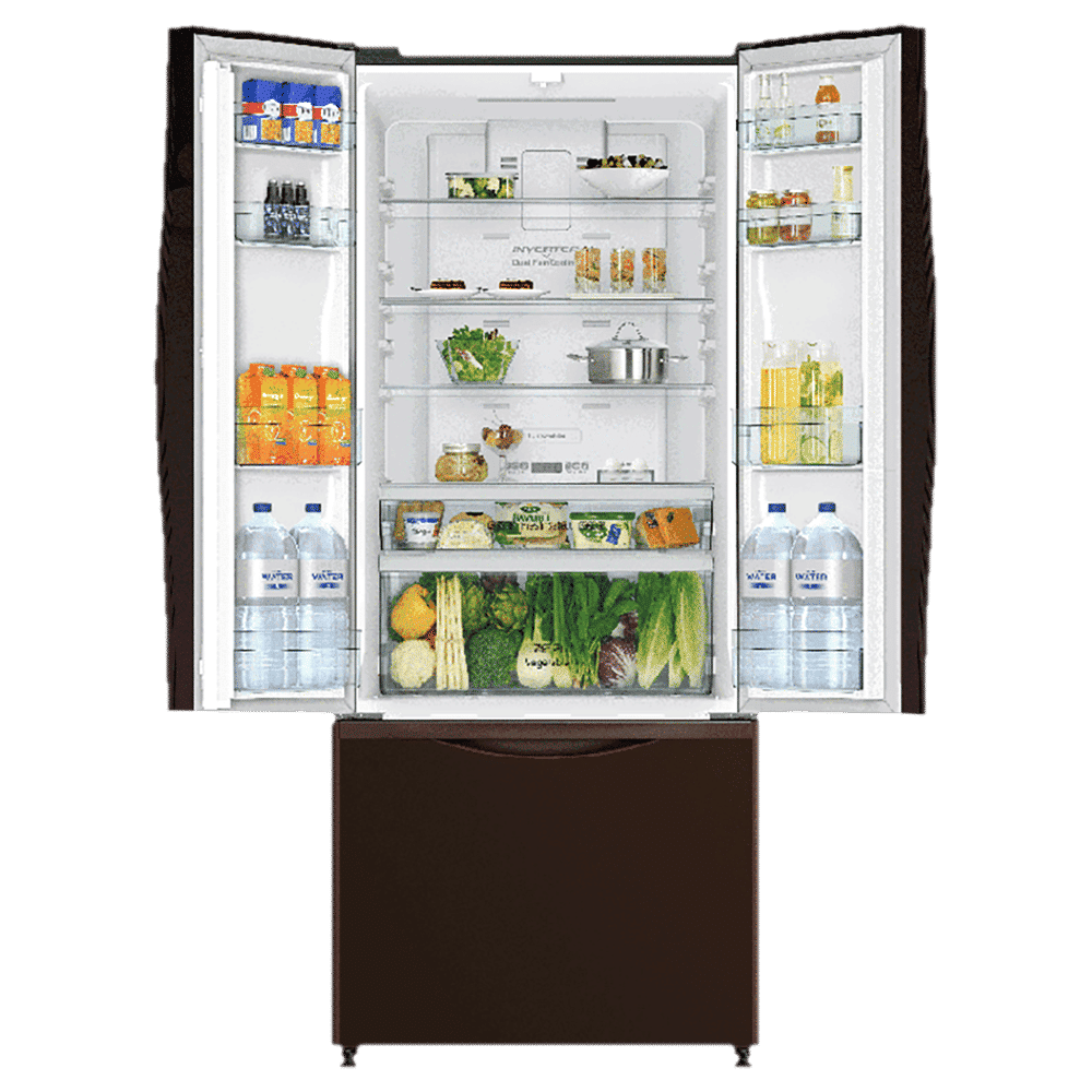 HITACHI 451 Litres 5 Star Frost Free Triple Door Bottom Mount Refrigerator with Dual Fan Cooling (R-WB490PND9, Brown)_5