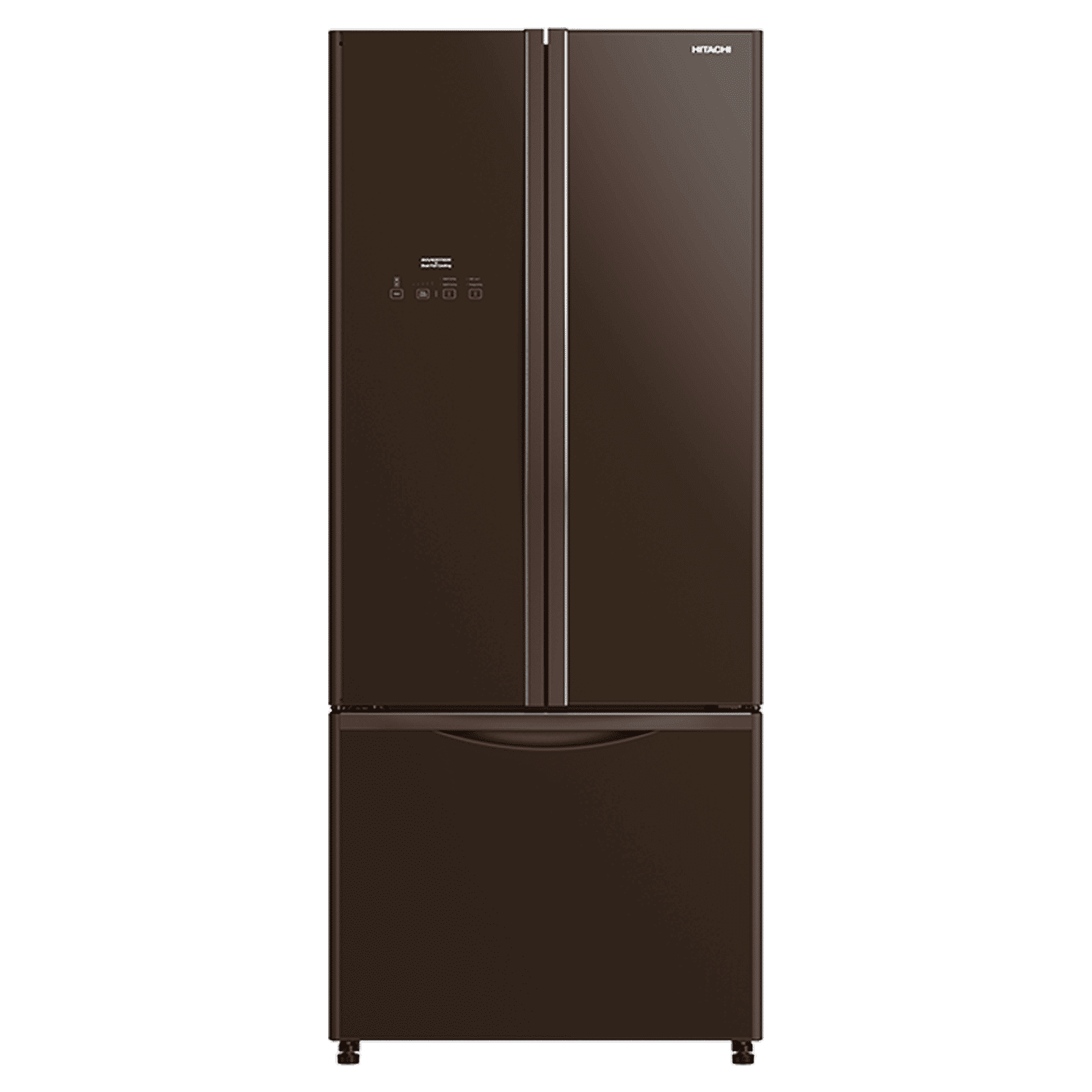 HITACHI 511 Litres Frost Free Triple Door Bottom Mount Refrigerator with Dual Fan Cooling (R-WB560PND9, Glass Brown)_1