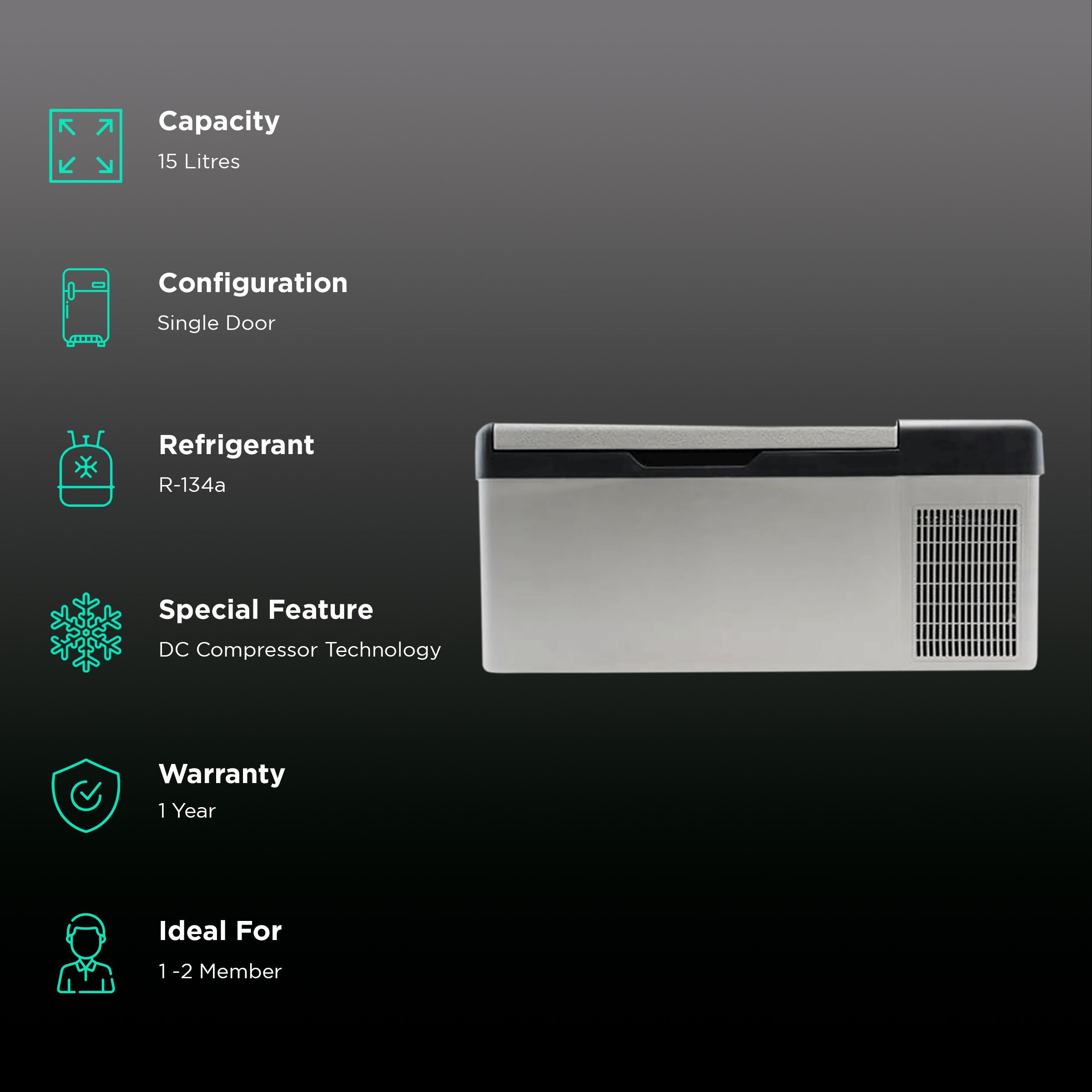 Tropicool 15 Litres Frost Free Car Single Door Freezer with Solar Compatible (TFF15, Grey) Tropicool 15 Litres Frost Free Car Single Door Freezer with Solar Compatible (TFF15, Grey)_2