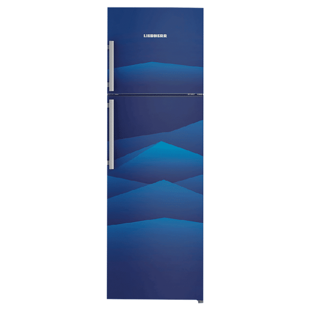 LIEBHERR 346 Litres 3 Star Frost Free Double Door Refrigerator with Forced Air Cooling (TCB 3540, Blue Landscape)_1