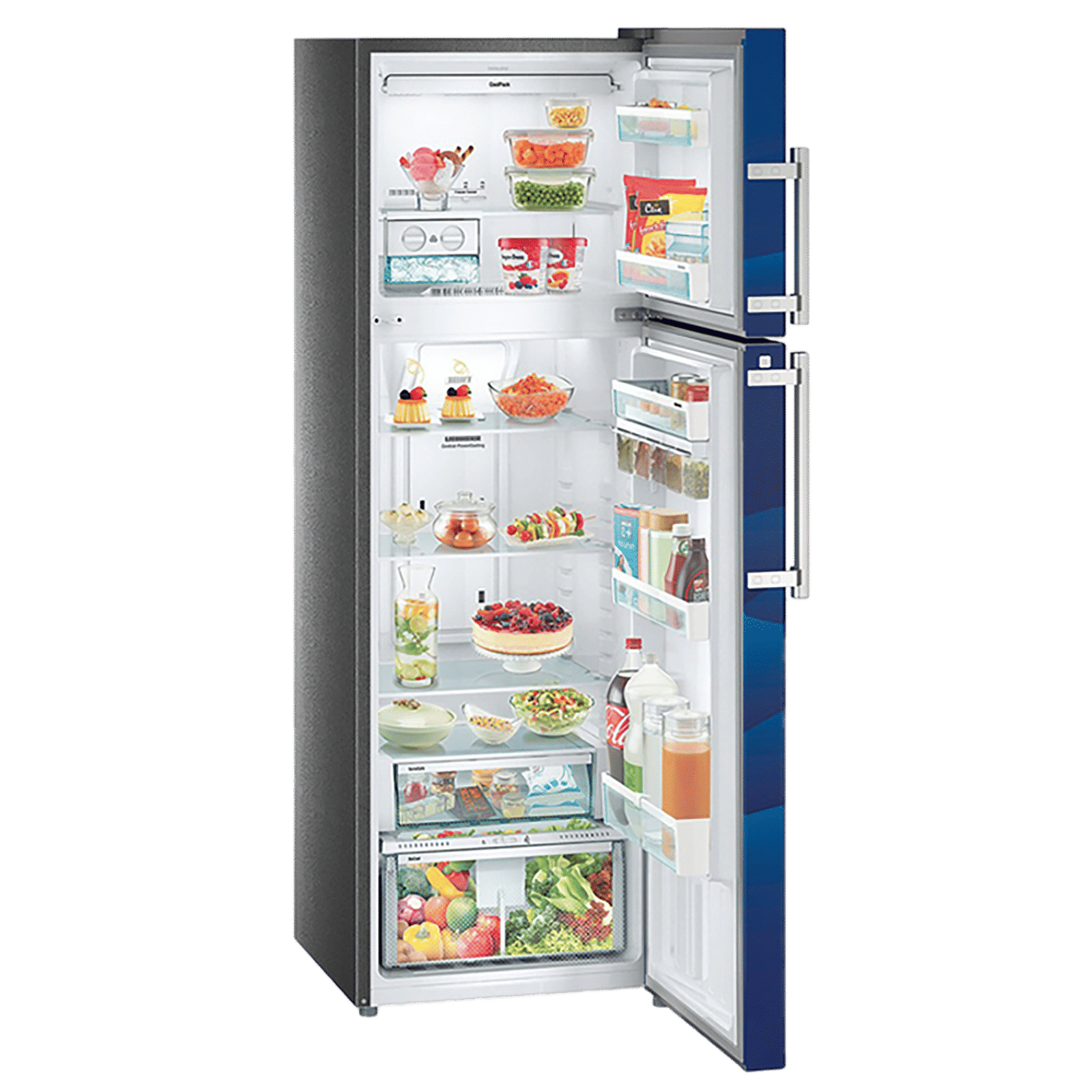 LIEBHERR 346 Litres 3 Star Frost Free Double Door Refrigerator with Forced Air Cooling (TCB 3540, Blue Landscape)_5