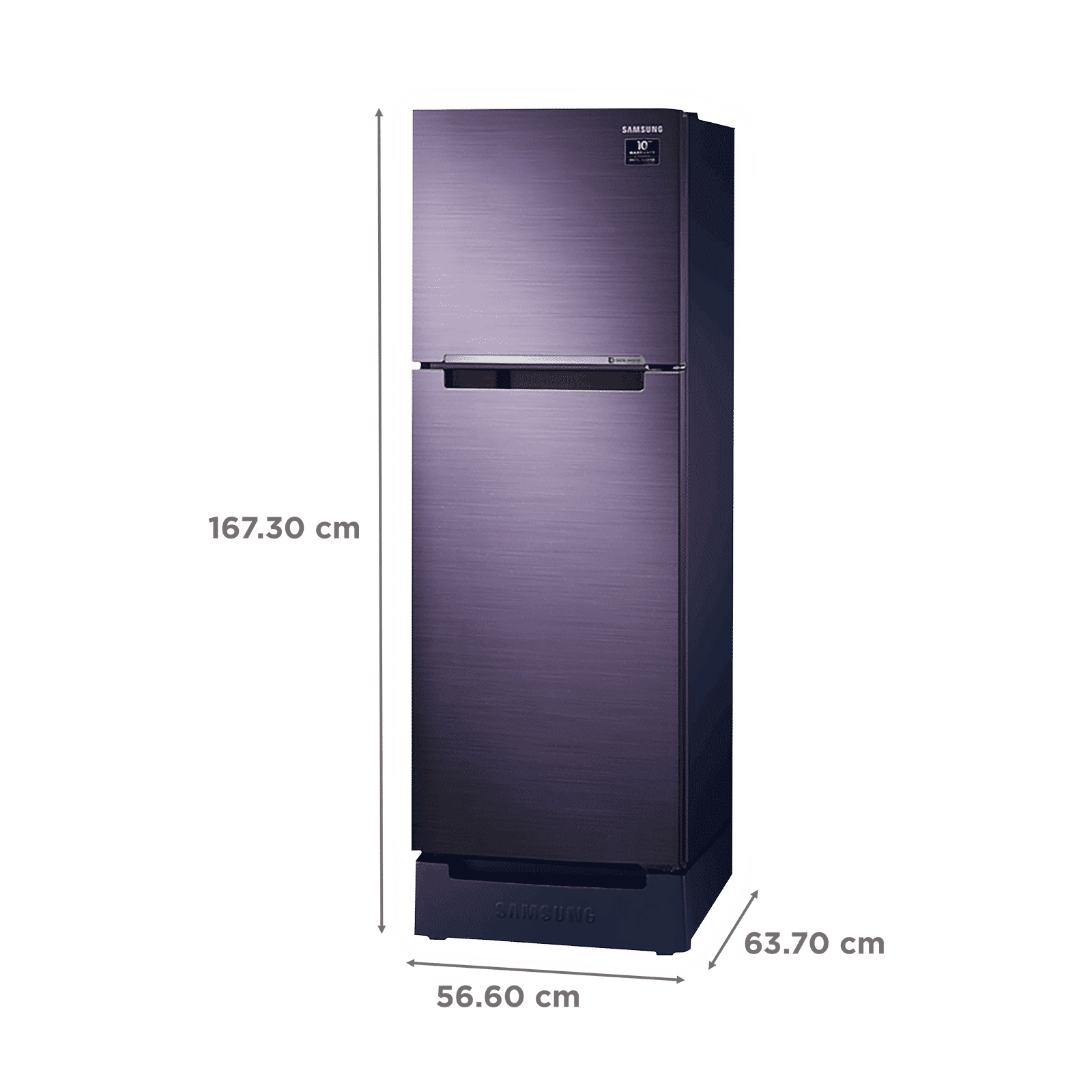 SAMSUNG 253 Litres 2 Star Frost Free Double Door Refrigerator with Base Stand Drawer (RT28T3122UT/HL, Pebble Blue)_3