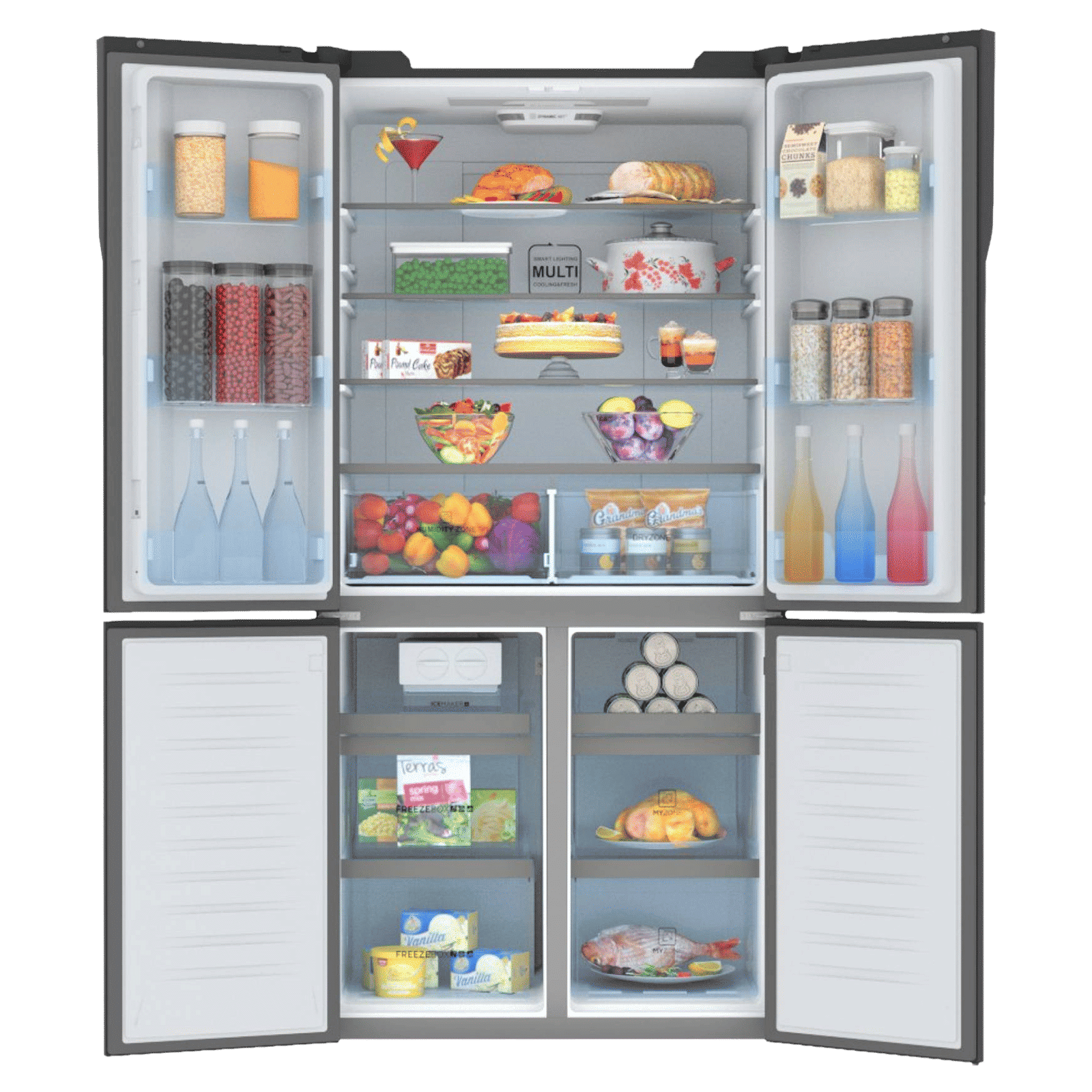 Haier 712 Litres A++ Frost Free French Door Refrigerator with Multi Air Flow System (HRB-738BG, Black Glass)_5