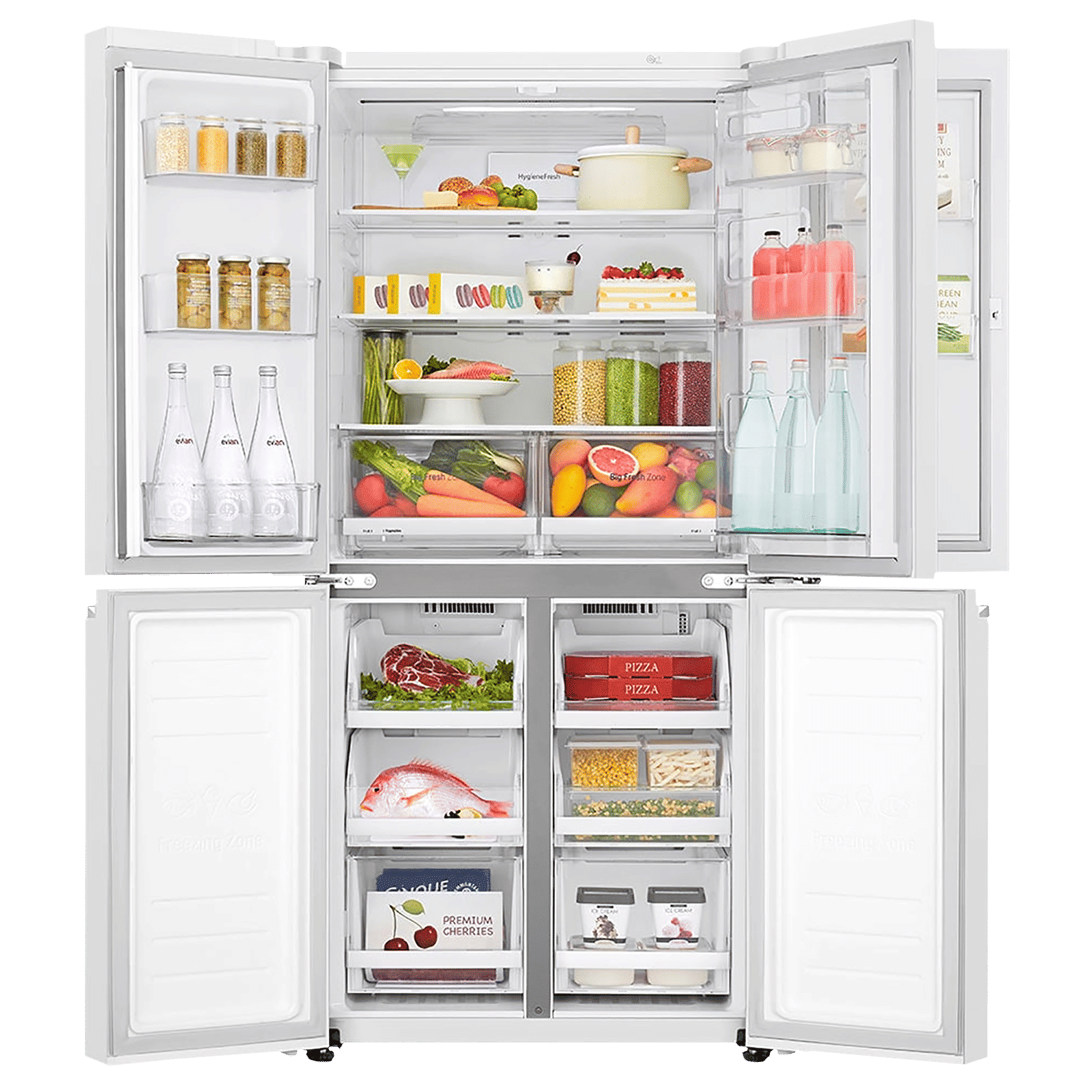 LG 595 Litres Frost Free French Door Smart Wi-Fi Enabled Refrigerator with Hygiene Fresh Plus (GC-M22FAGPL.ALWQEB, Linen White)_5