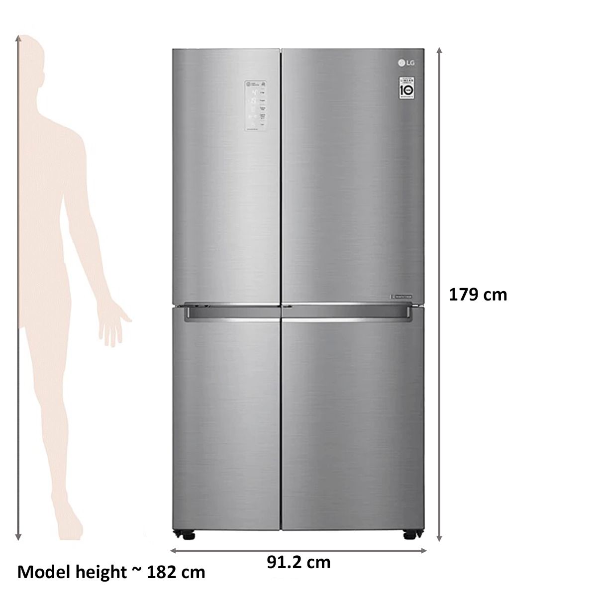 LG 884 Litres Frost Free Side by Side Door Smart Wi-Fi Enabled Refrigerator with Door Cooling Plus Technology (GC-F297CLAL.APZQEB, Platinum Silver III)_2