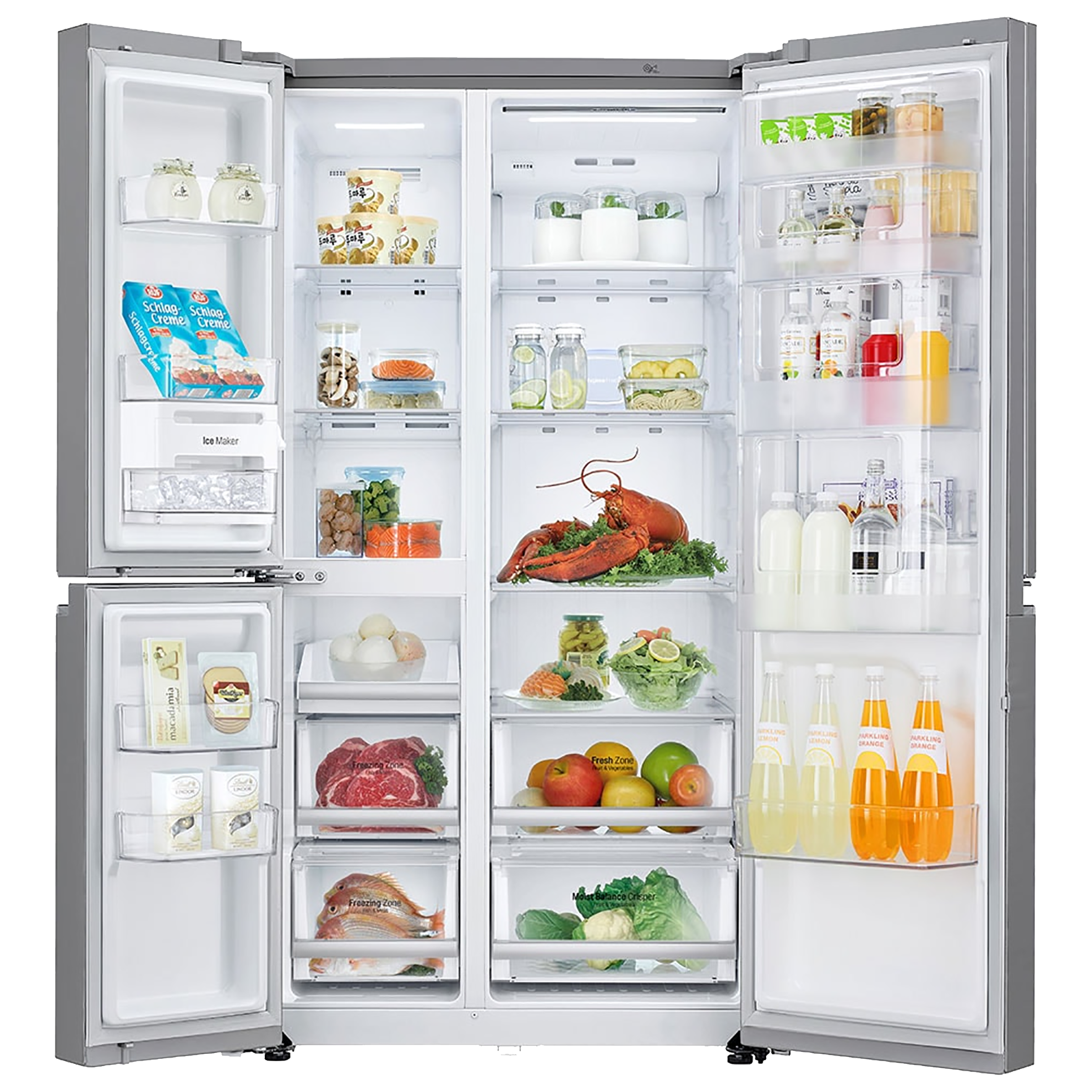 LG 884 Litres Frost Free Side by Side Door Smart Wi-Fi Enabled Refrigerator with Door Cooling Plus Technology (GC-F297CLAL.APZQEB, Platinum Silver III)_5
