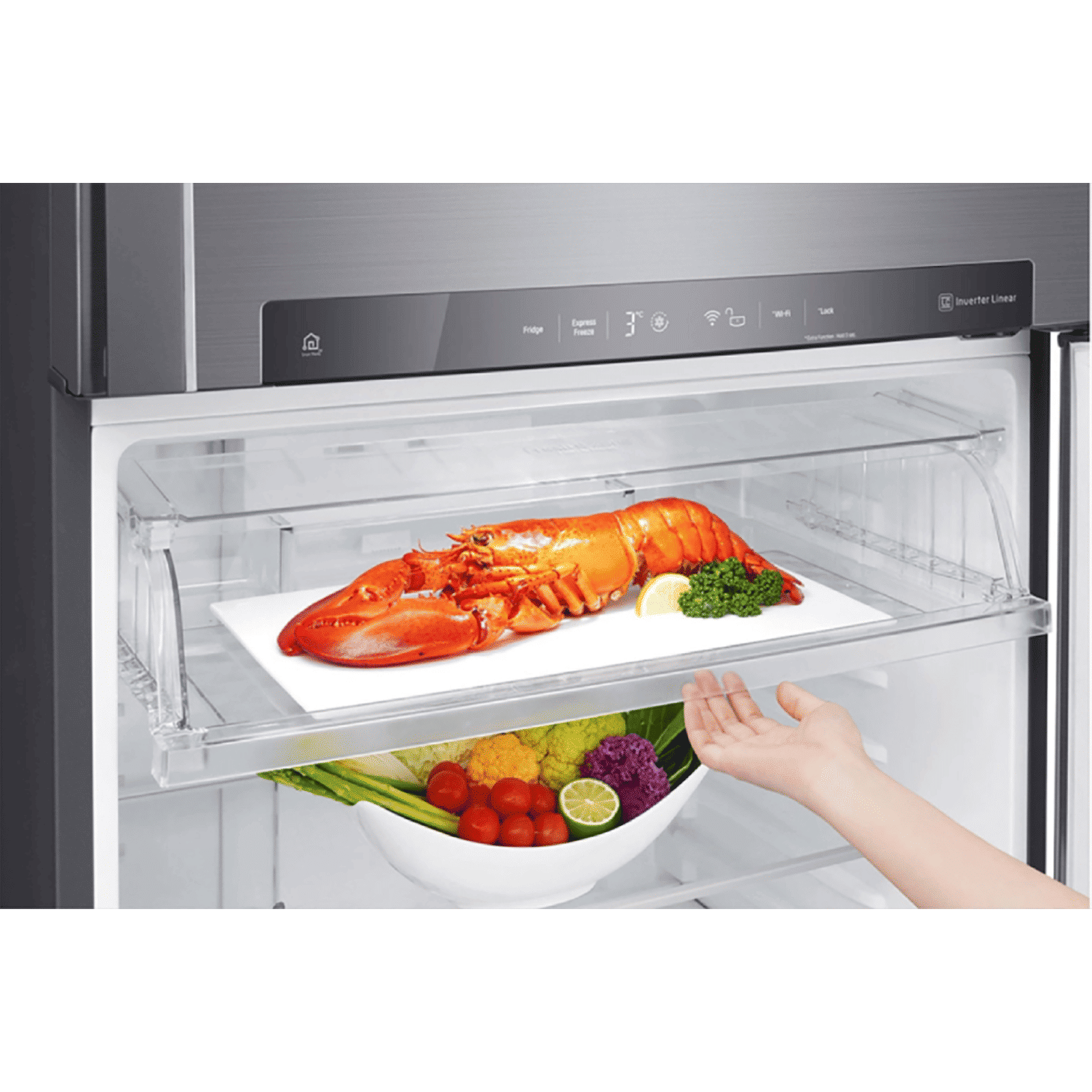 LG 516 Litres 3 Star Frost Free Double Door Smart Wi-Fi Enabled Refrigerator with Smart Diagnosis (GN-H602HLHQ.APZQEB, Platinum Silver III) LG 516 Litres 3 Star Frost Free Double Door Smart Wi-Fi Enabled Refrigerator with Smart Diagnosis (GN-H602HLHQ.APZQEB, Platinum Silver III)_9