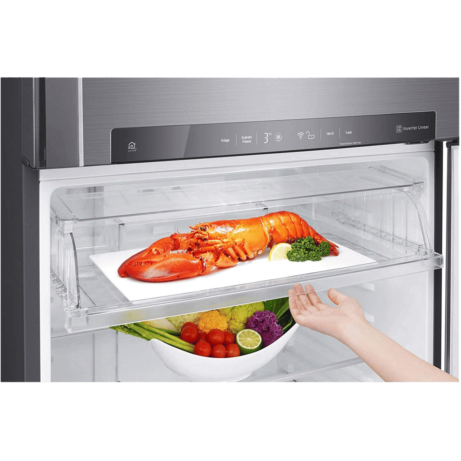 LG 516 Litres 3 Star Frost Free Double Door Smart Wi-Fi Enabled Refrigerator with Smart Diagnosis (GN-H602HLHQ.APZQEB, Platinum Silver III) LG 516 Litres 3 Star Frost Free Double Door Smart Wi-Fi Enabled Refrigerator with Smart Diagnosis (GN-H602HLHQ.APZQEB, Platinum Silver III)_12