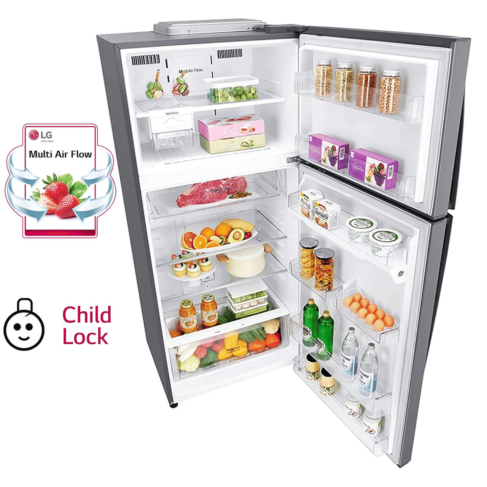 LG 516 Litres 3 Star Frost Free Double Door Smart Wi-Fi Enabled Refrigerator with Smart Diagnosis (GN-H602HLHQ.APZQEB, Platinum Silver III) LG 516 Litres 3 Star Frost Free Double Door Smart Wi-Fi Enabled Refrigerator with Smart Diagnosis (GN-H602HLHQ.APZQEB, Platinum Silver III)_13