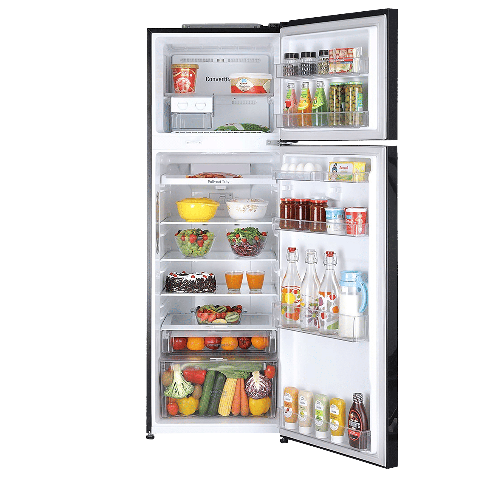 LG 360 Litres 3 Star Frost Free Double Door Convertible Refrigerator with Smart Diagnosis (GL-T402JES3.EESZEB, Ebony Sheen)_5