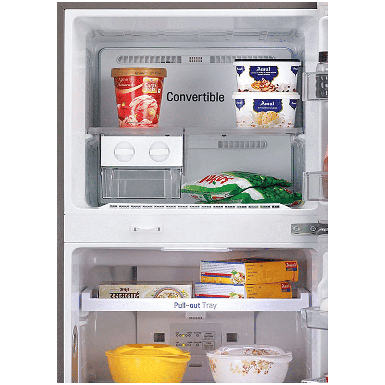 LG 335 Litres 3 Star Frost Free Double Door Convertible Refrigerator with Anti Bacterial Gasket (GL-T372JPZ3.DPZZEBN, Shiny Steel)_10