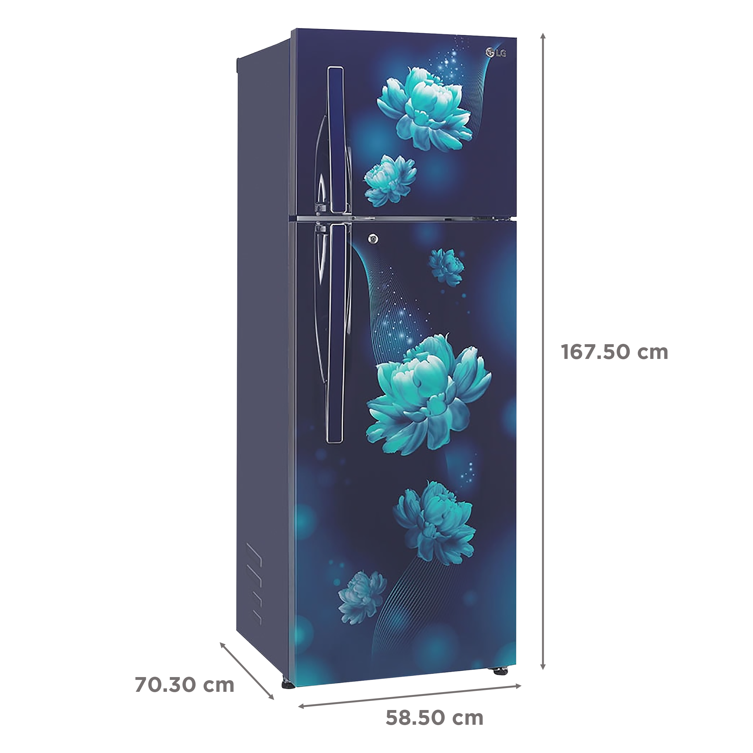 LG 308 Litres 2 Star Frost Free Double Door Convertible Refrigerator with Multi Air Flow System (GL-T322RBCY.ABCZEB, Blue Charm)_3