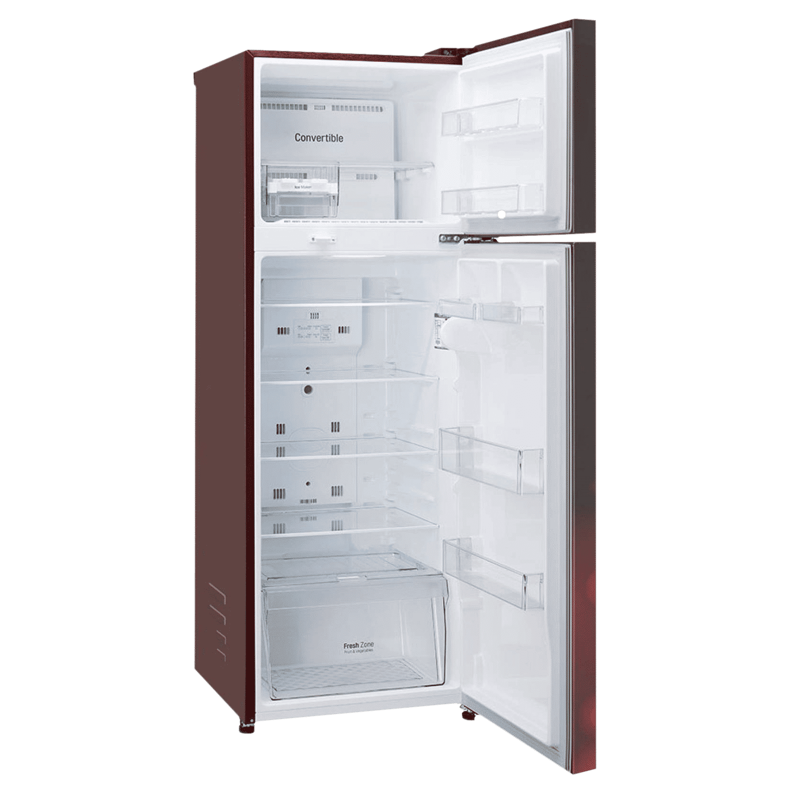LG 288 Litres 2 Star Frost Free Double Door Convertible Refrigerator with Multi Air Flow System (GL-T322RSCY.ASCZEB, Scarlet Charm)_11