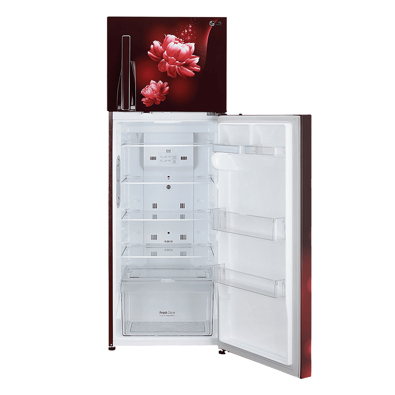 LG 288 Litres 2 Star Frost Free Double Door Convertible Refrigerator with Multi Air Flow System (GL-T322RSCY.ASCZEB, Scarlet Charm)_13