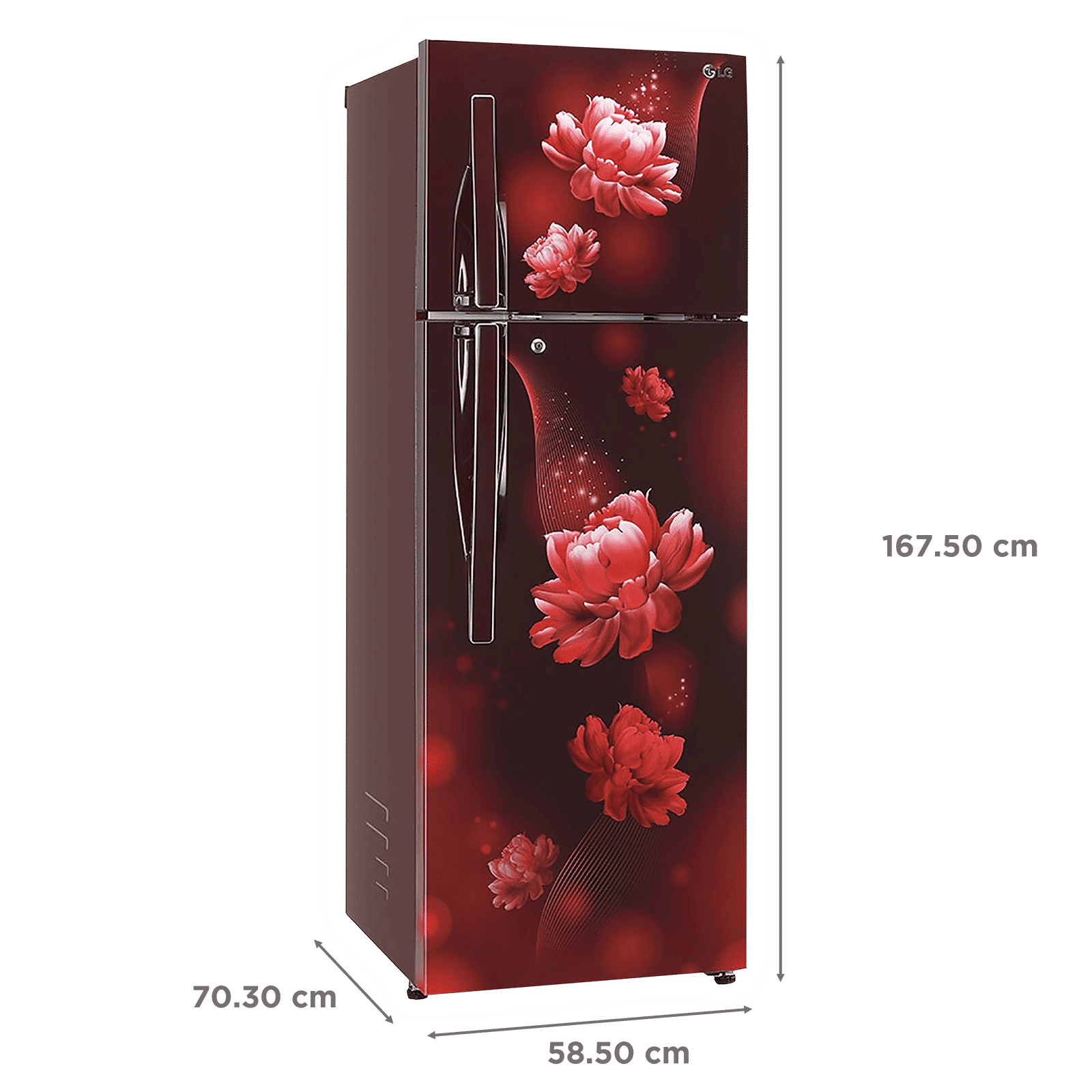 LG 288 Litres 2 Star Frost Free Double Door Convertible Refrigerator with Multi Air Flow System (GL-T322RSCY.ASCZEB, Scarlet Charm)_3