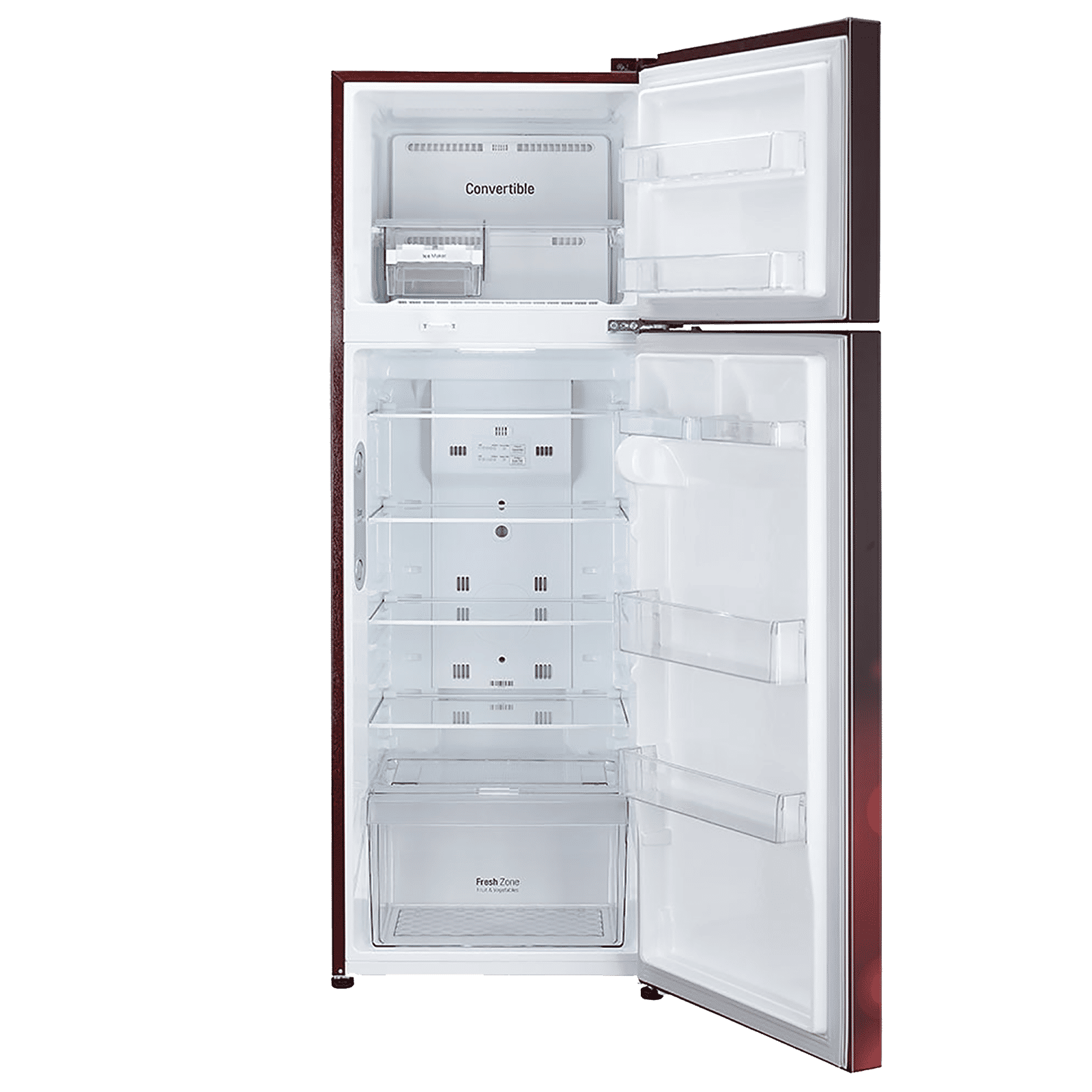 LG 288 Litres 2 Star Frost Free Double Door Convertible Refrigerator with Multi Air Flow System (GL-T322RSCY.ASCZEB, Scarlet Charm)_6