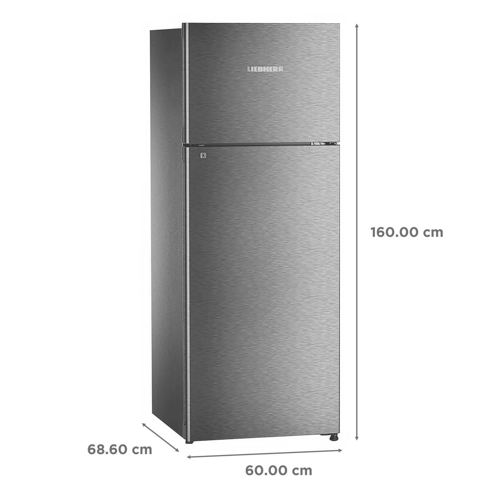 LIEBHERR 290 Litres 2 Star Frost Free Double Door Refrigerator with Forced Air Cooling (TCGS 2910 Comfort, Grey Steel)_3
