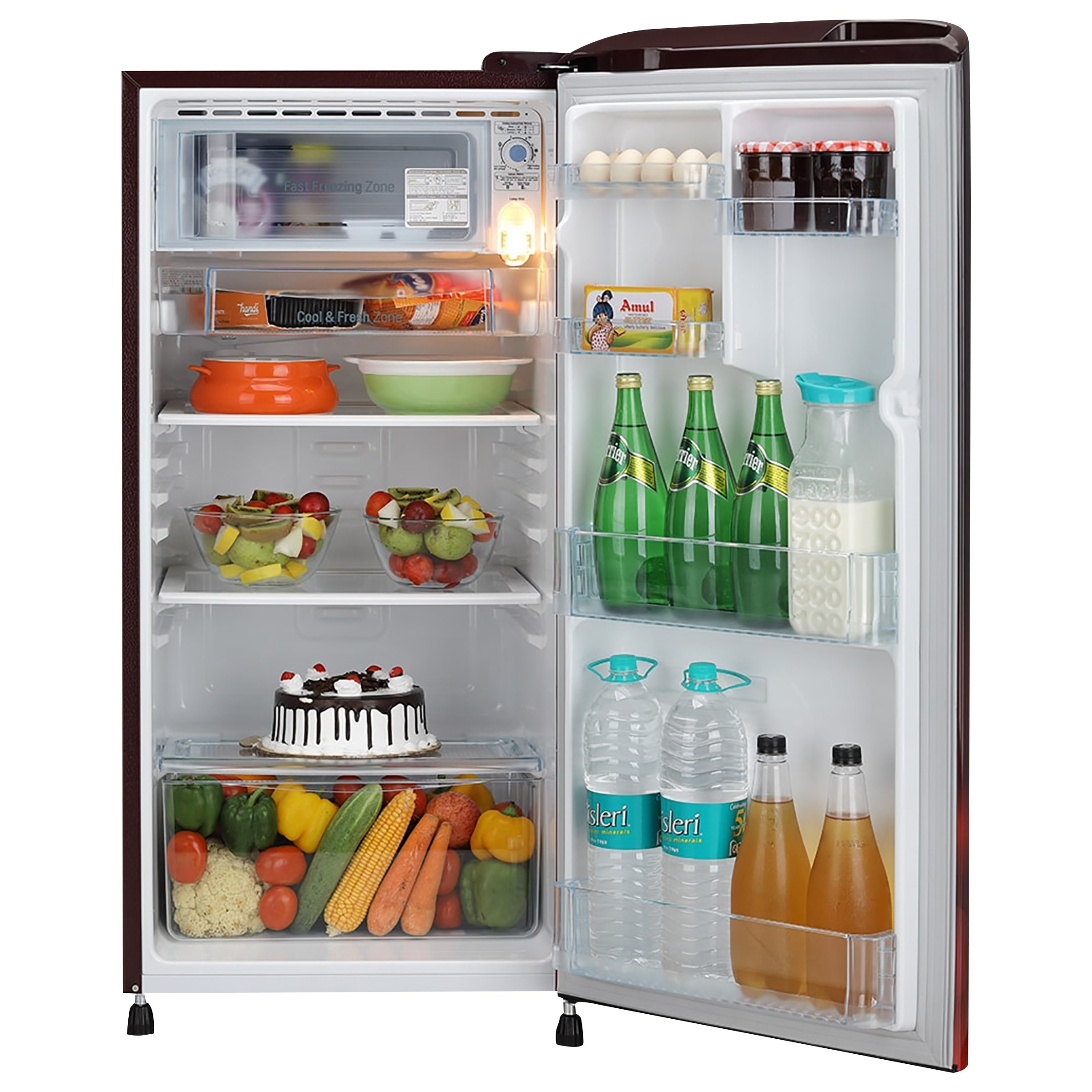 LG 190 Litres 4 Star Direct Cool Single Door Refrigerator with Stabilizer Free Operation (GL-B201ASCY.ASCZEB, Scarlet Charm)_4